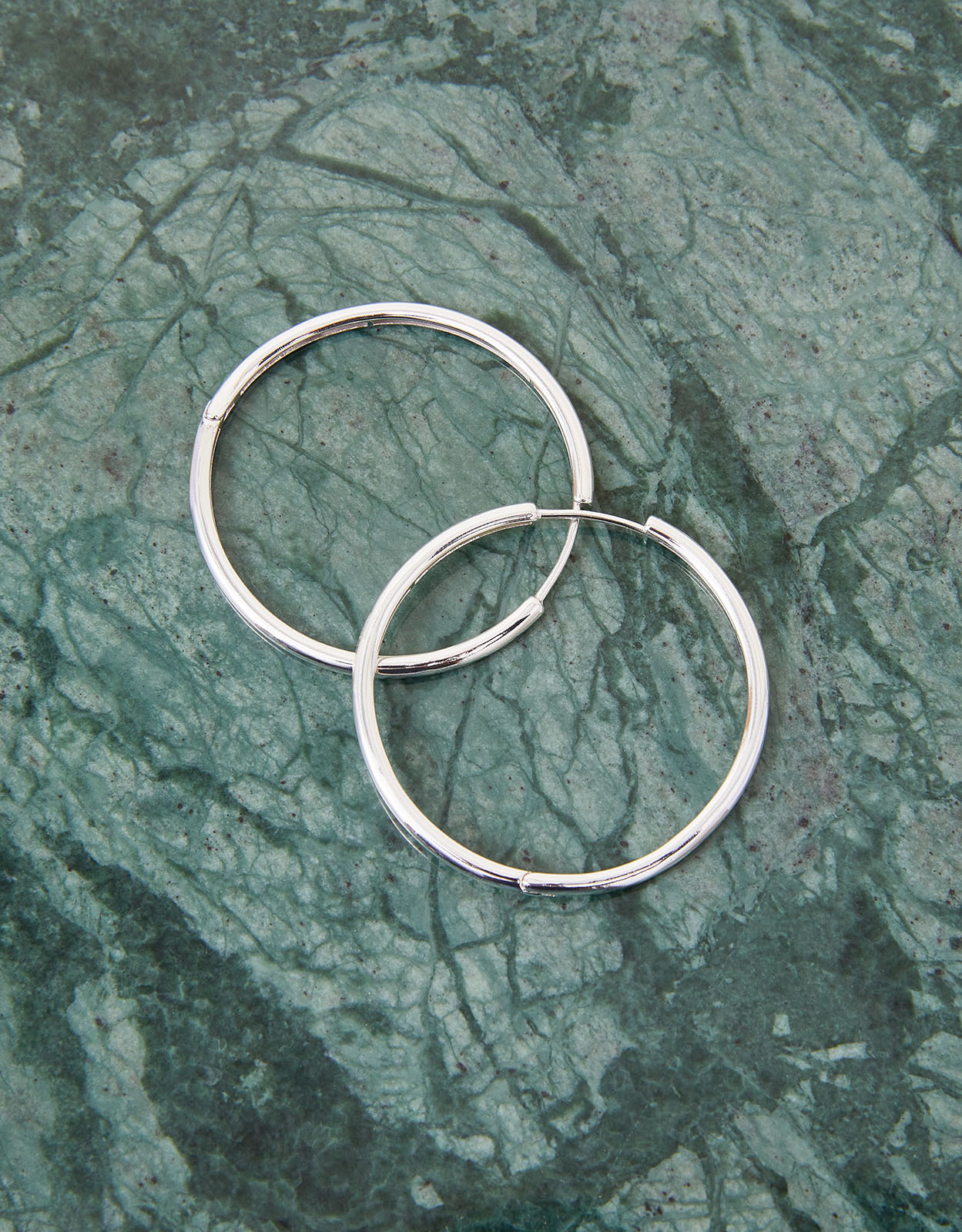 Accessorize Women's Sterling Silver-Plated 4cm Hoops, Size: L 4 cm