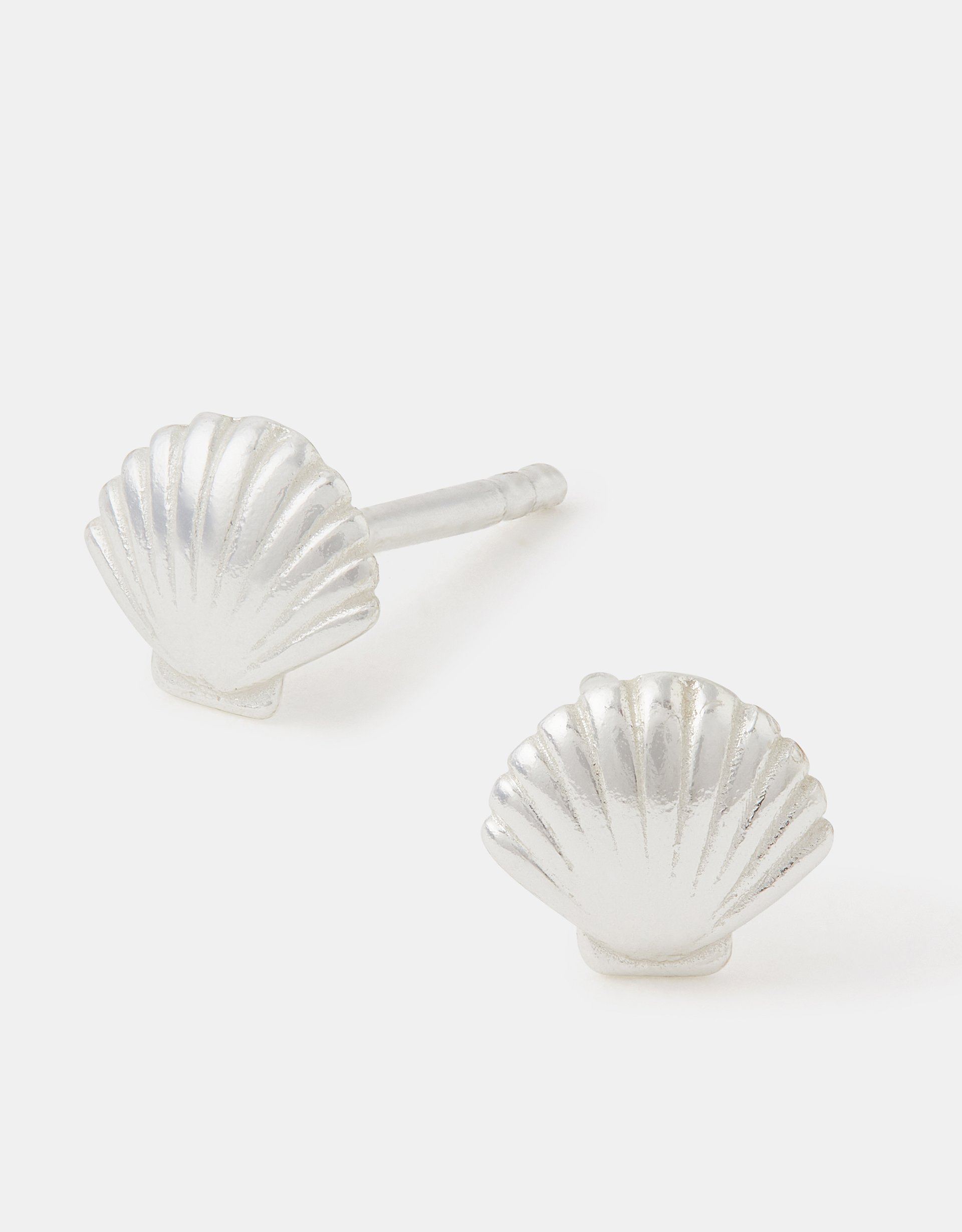 Sterling Silver Seashell Stud Earrings - Accessorize
