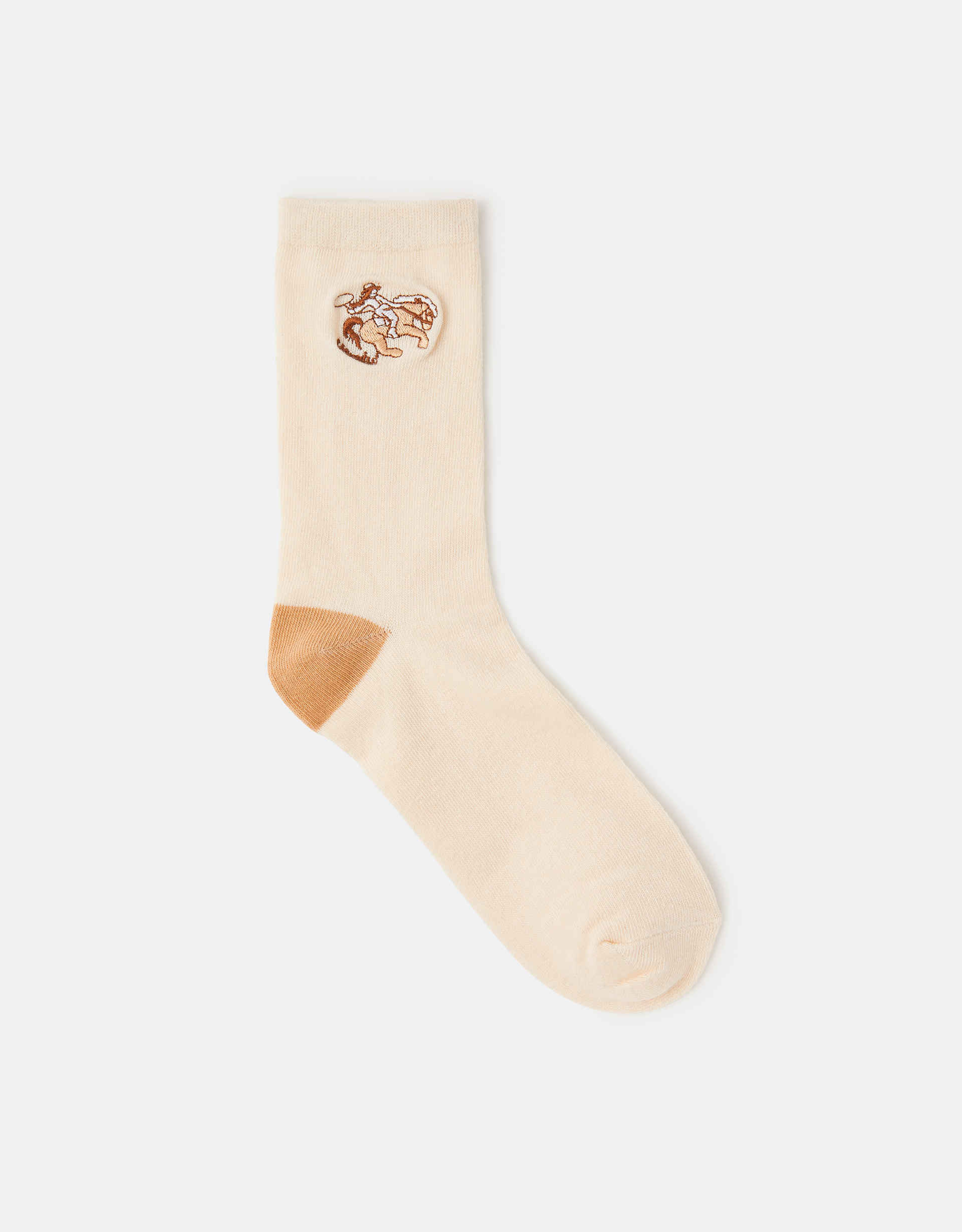 Accessorize Cotton Embroidered Cowgirl Print Socks, Red