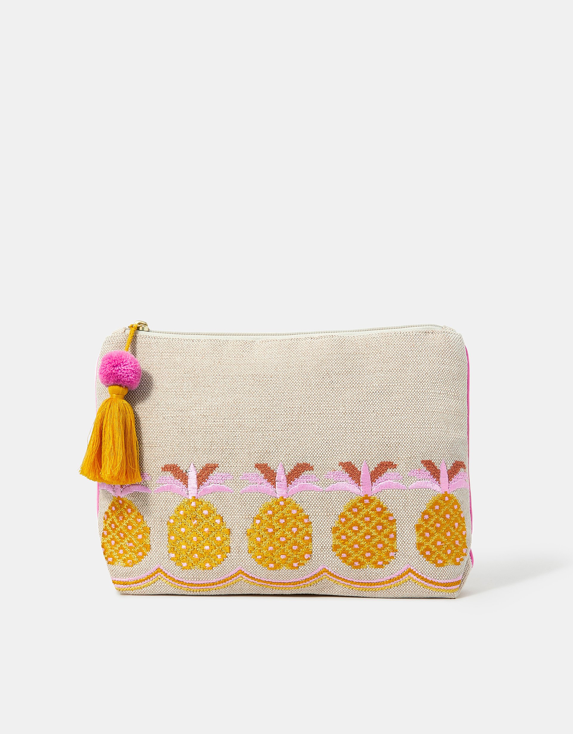 Apple Embroidered Pineapple Make Up Bag - Accessorize