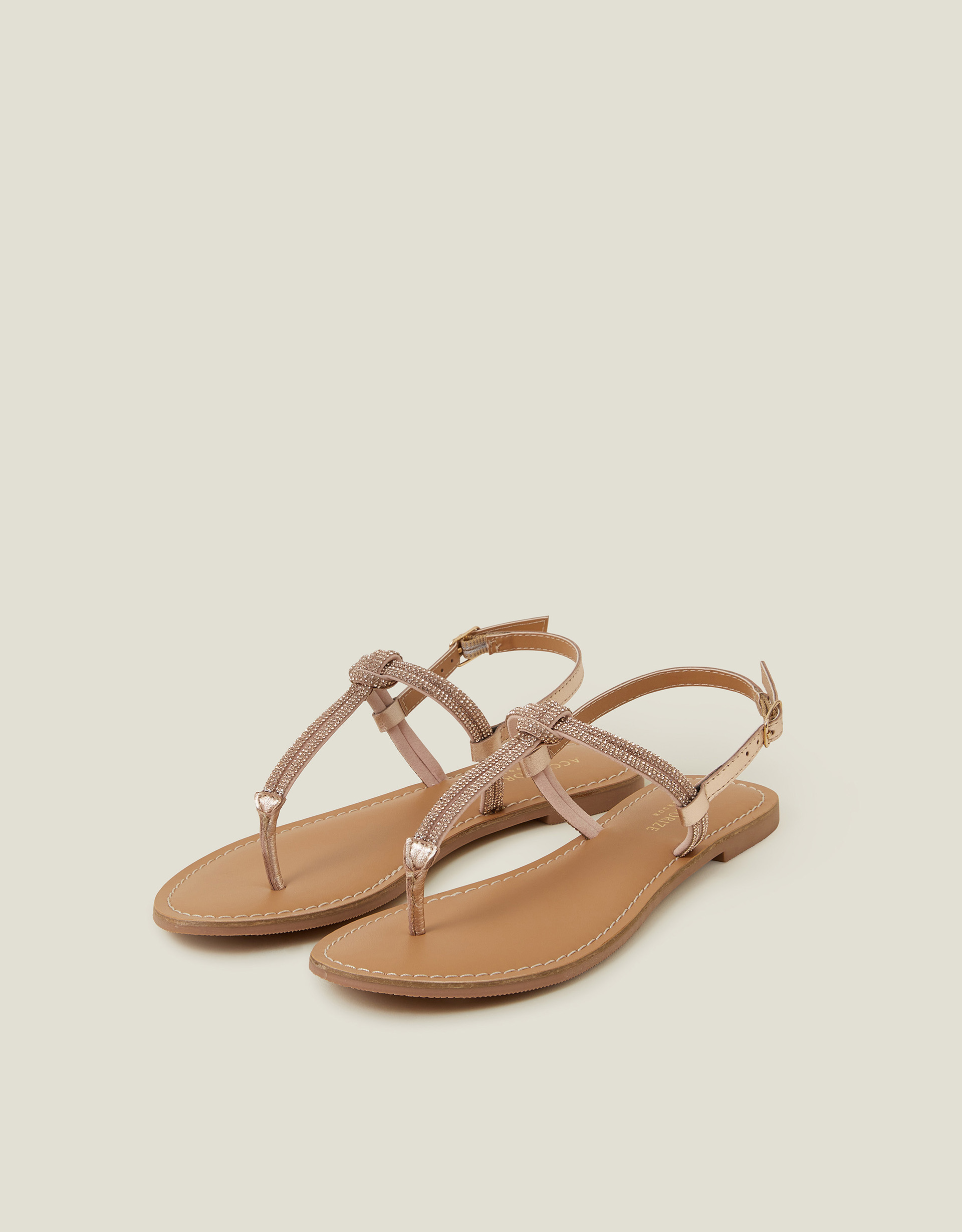 Diamante Strappy Sandals Gold, Size: 38 - Accessorize