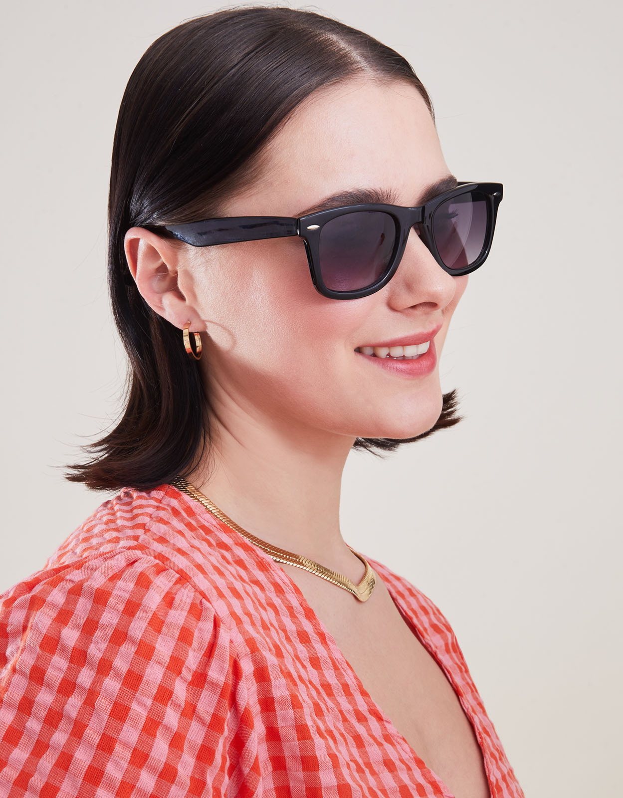 Accessorize Women's Black Classic Flat Top Sunglasses, Size: 17cm