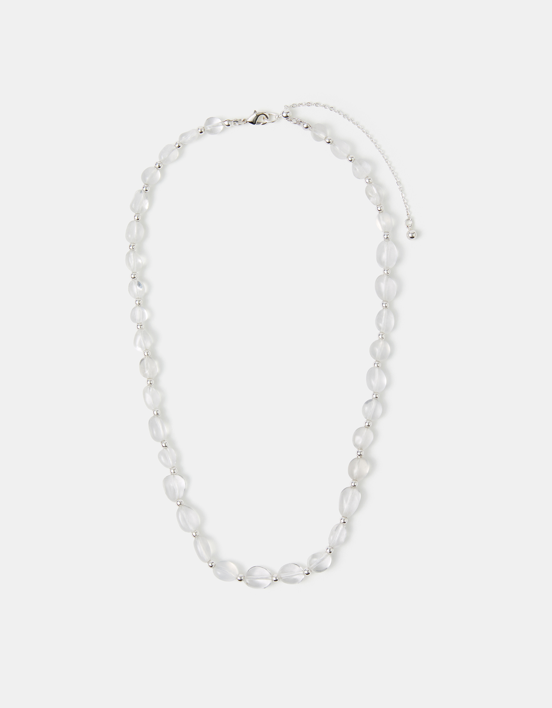 Accessorize Lace Sterling Silver-Plated Clear Quartz Necklace