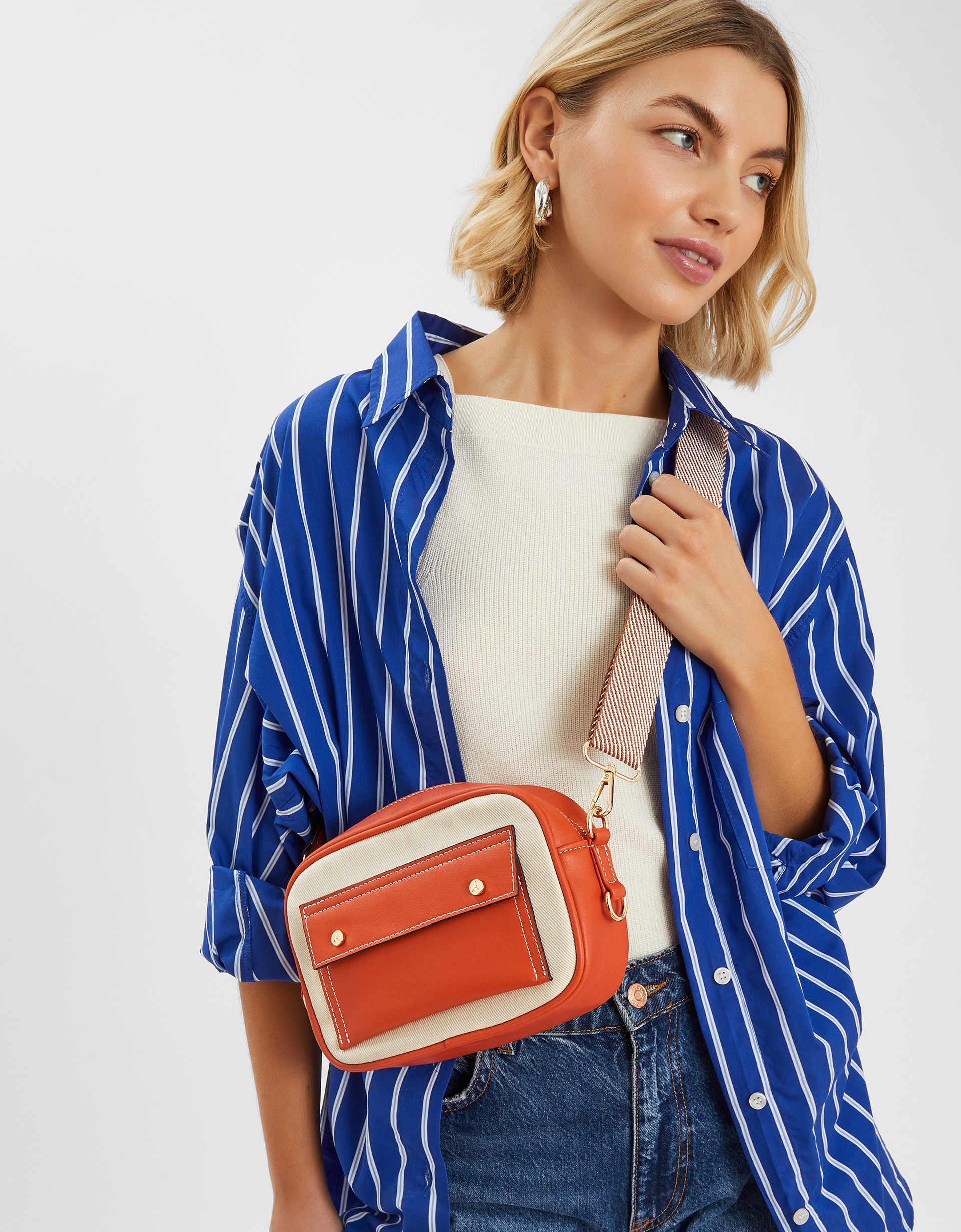 Orange Utility Canvas Cross-body Bag - Accessorize