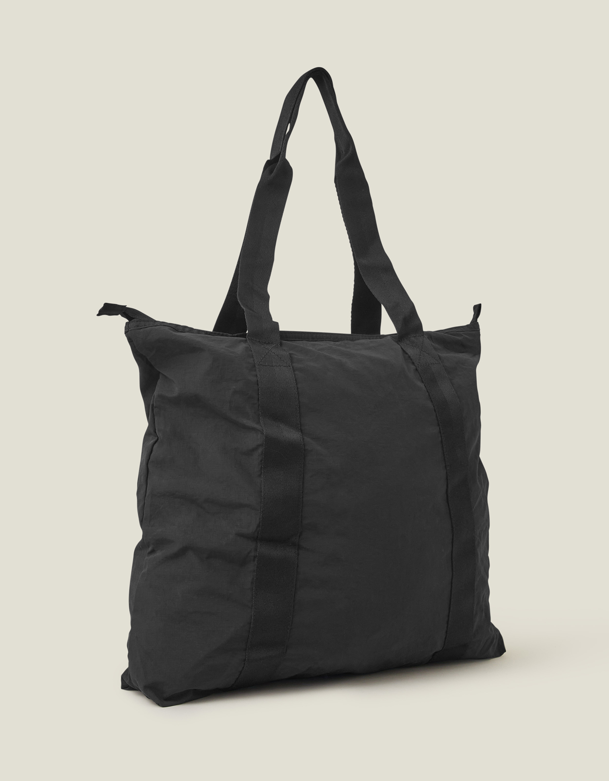 Black Nylon Packable Travel Tote Bag, Size: 44x40cm, Women's - Accessorize