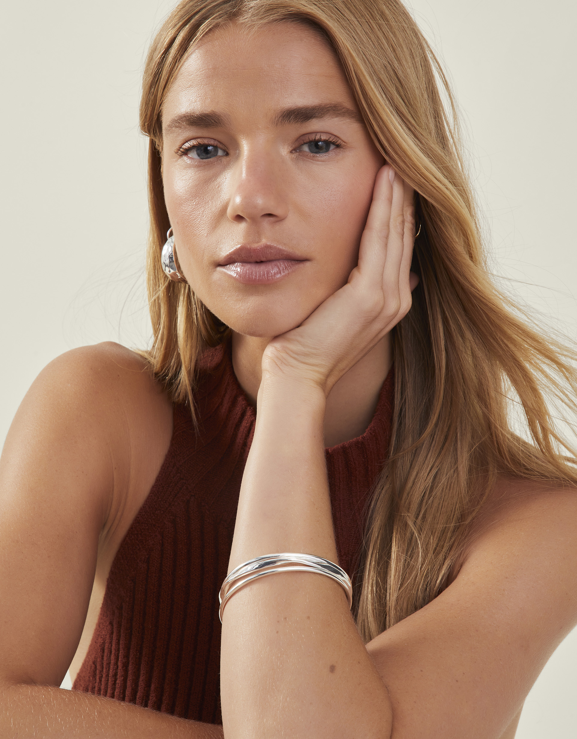 3-Pack Silver Bangle Bracelets, Women's - Accessorize
