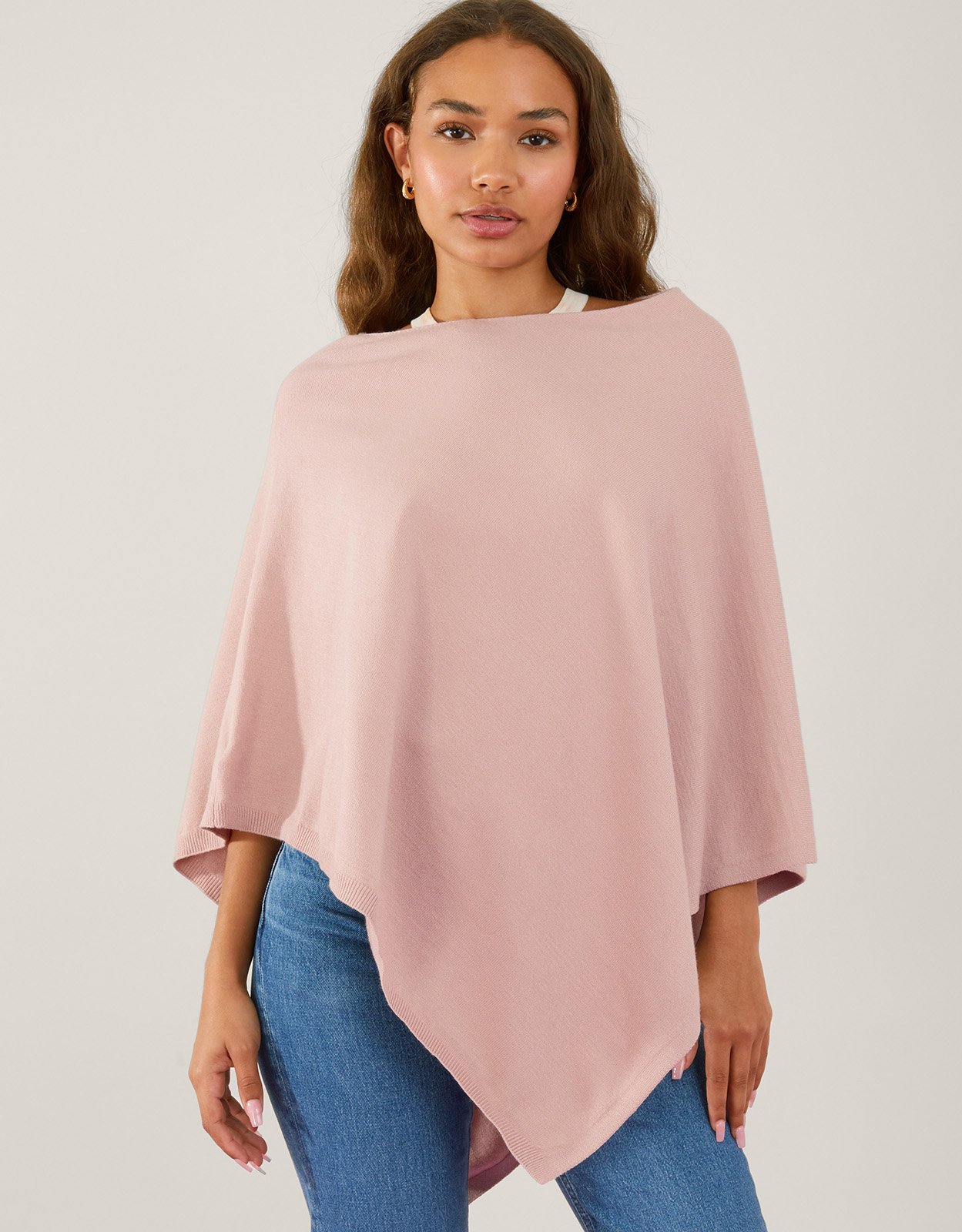 Accessorize Women's Knit Poncho Pink