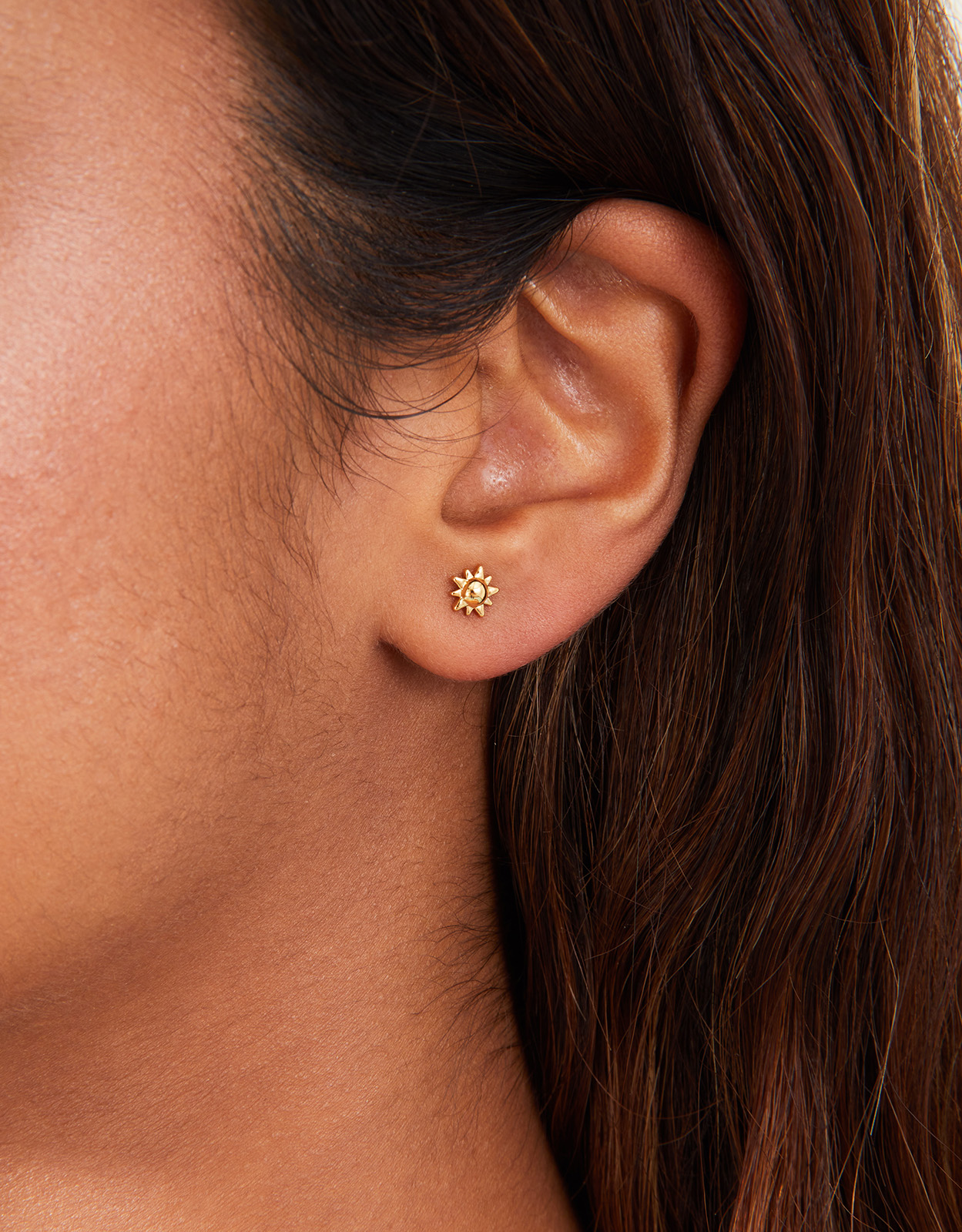 Accessorize Women's 14ct Gold-Plated Sun Mixed Earrings 5 Pack