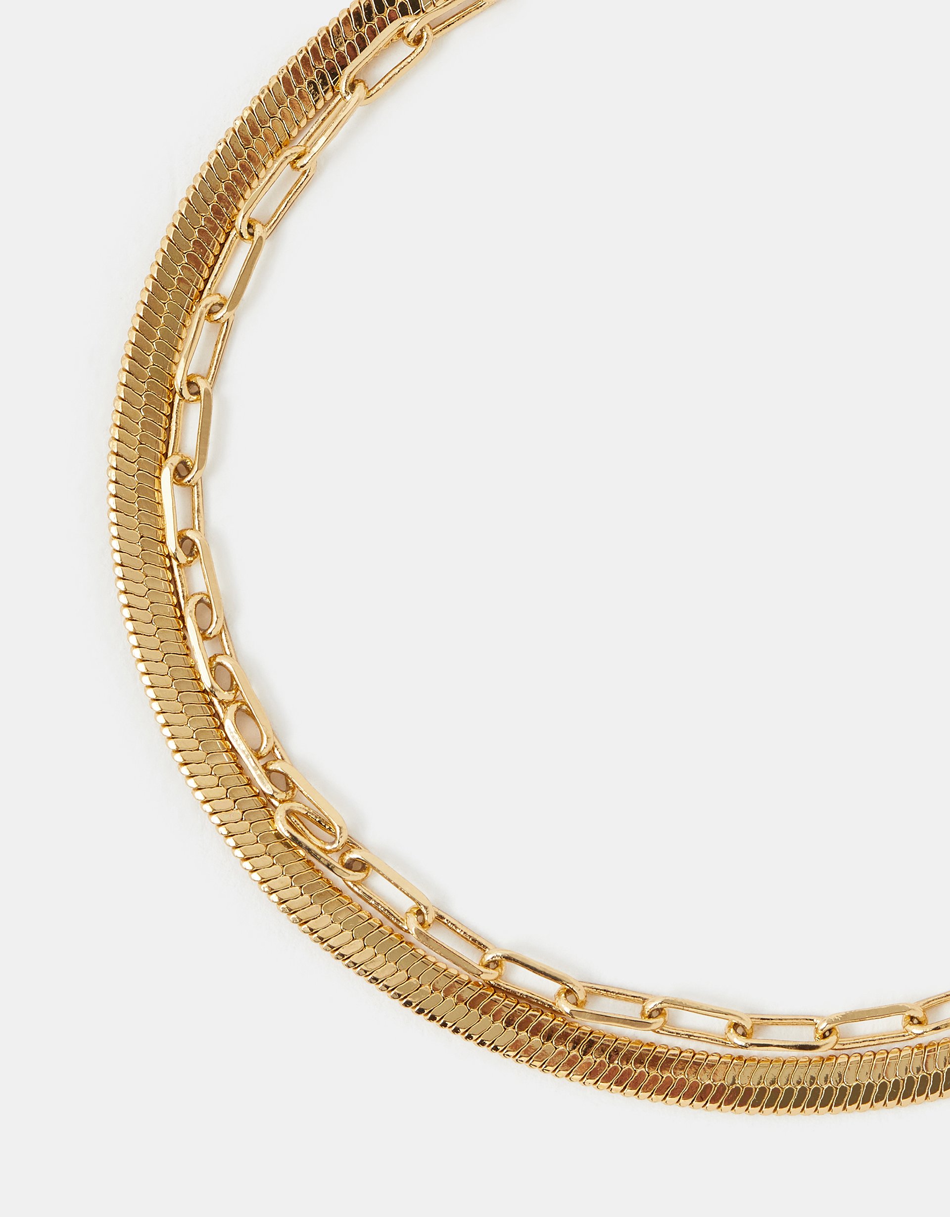 14ct Gold-plated Omega Layered Bracelet - Accessorize