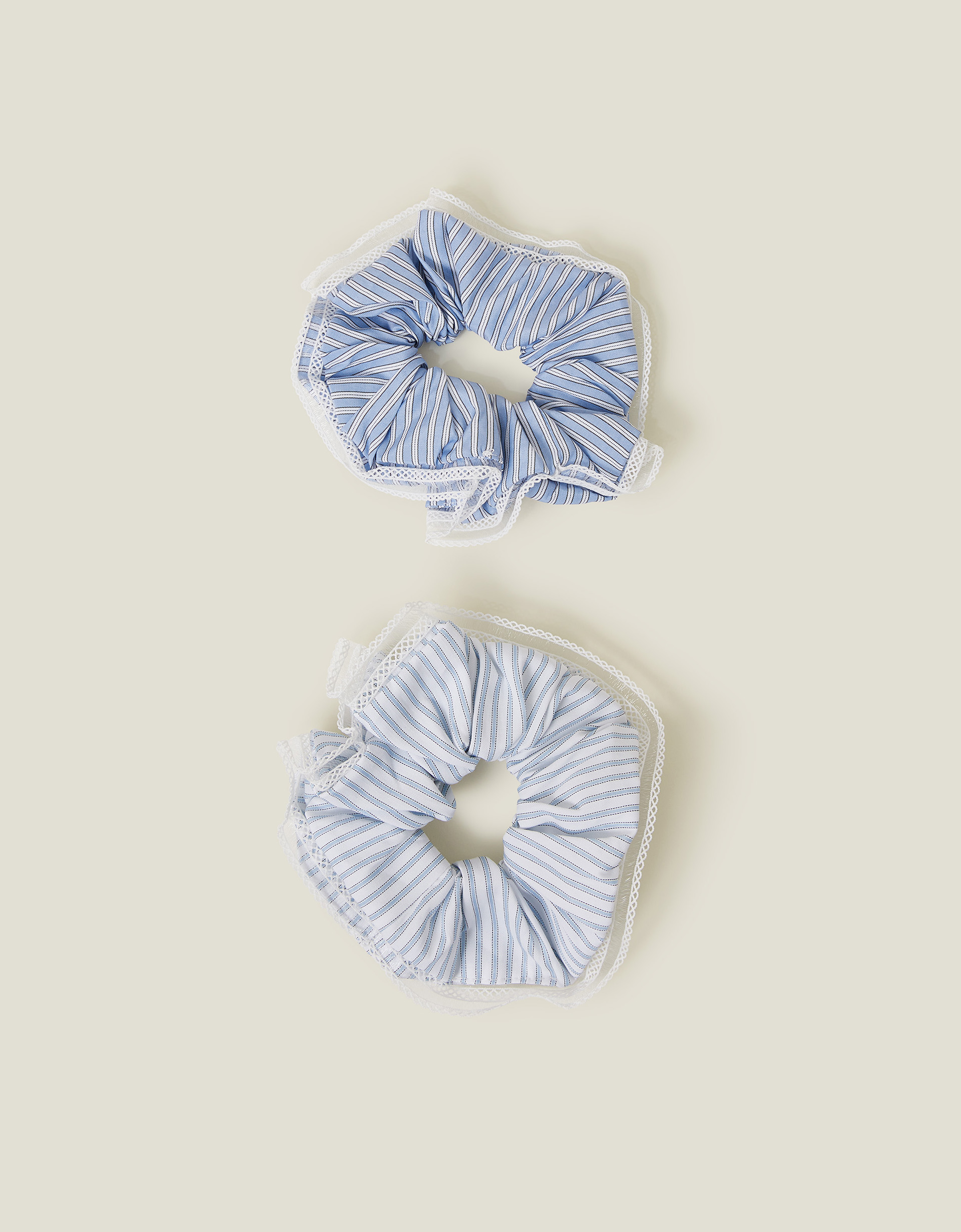 Red 2-Pack Stripe Hair Scrunchies - Accessorize