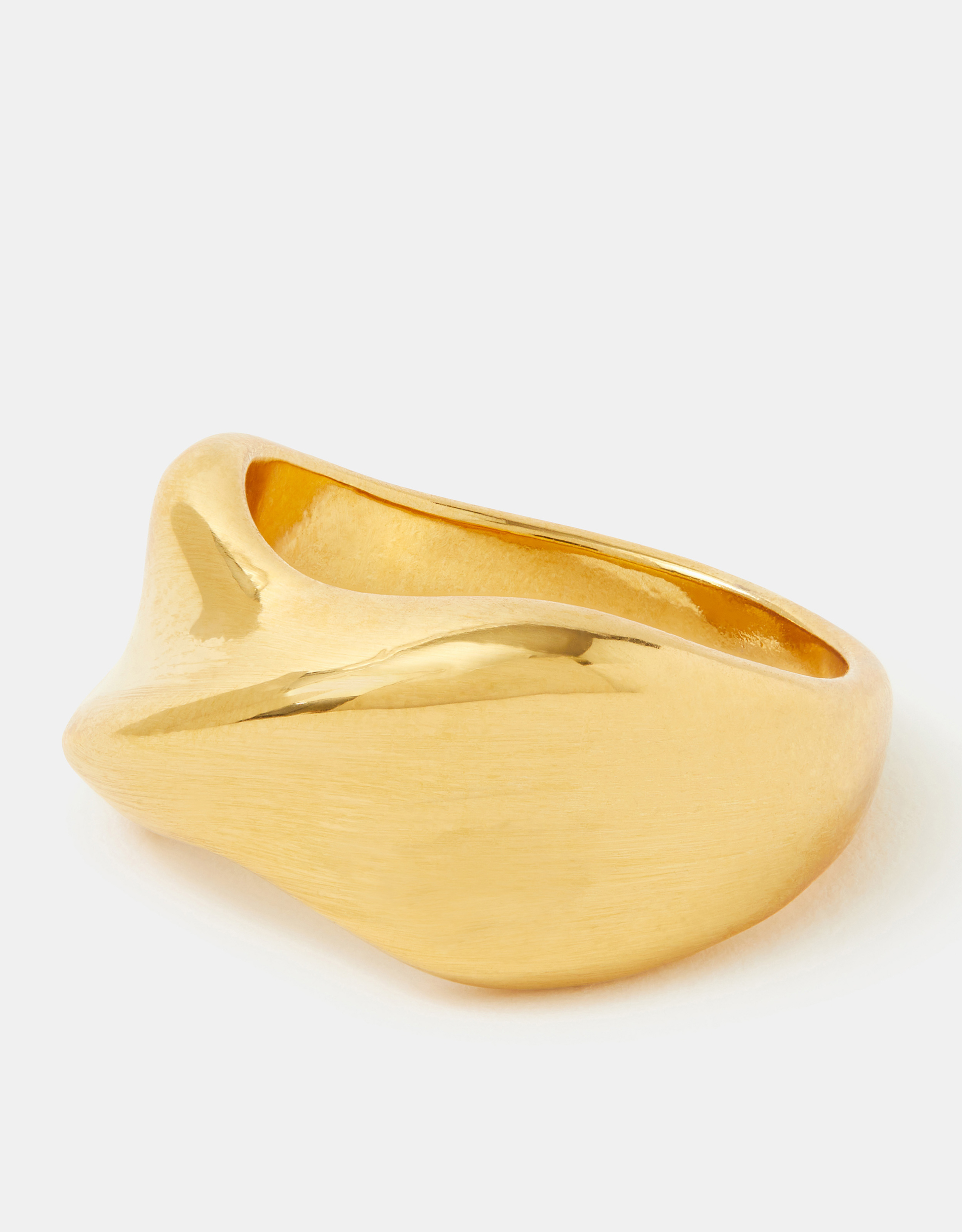 Accessorize - Gift for her, Stainless Steel Chunky Twist Ring, Gold, Size: XS