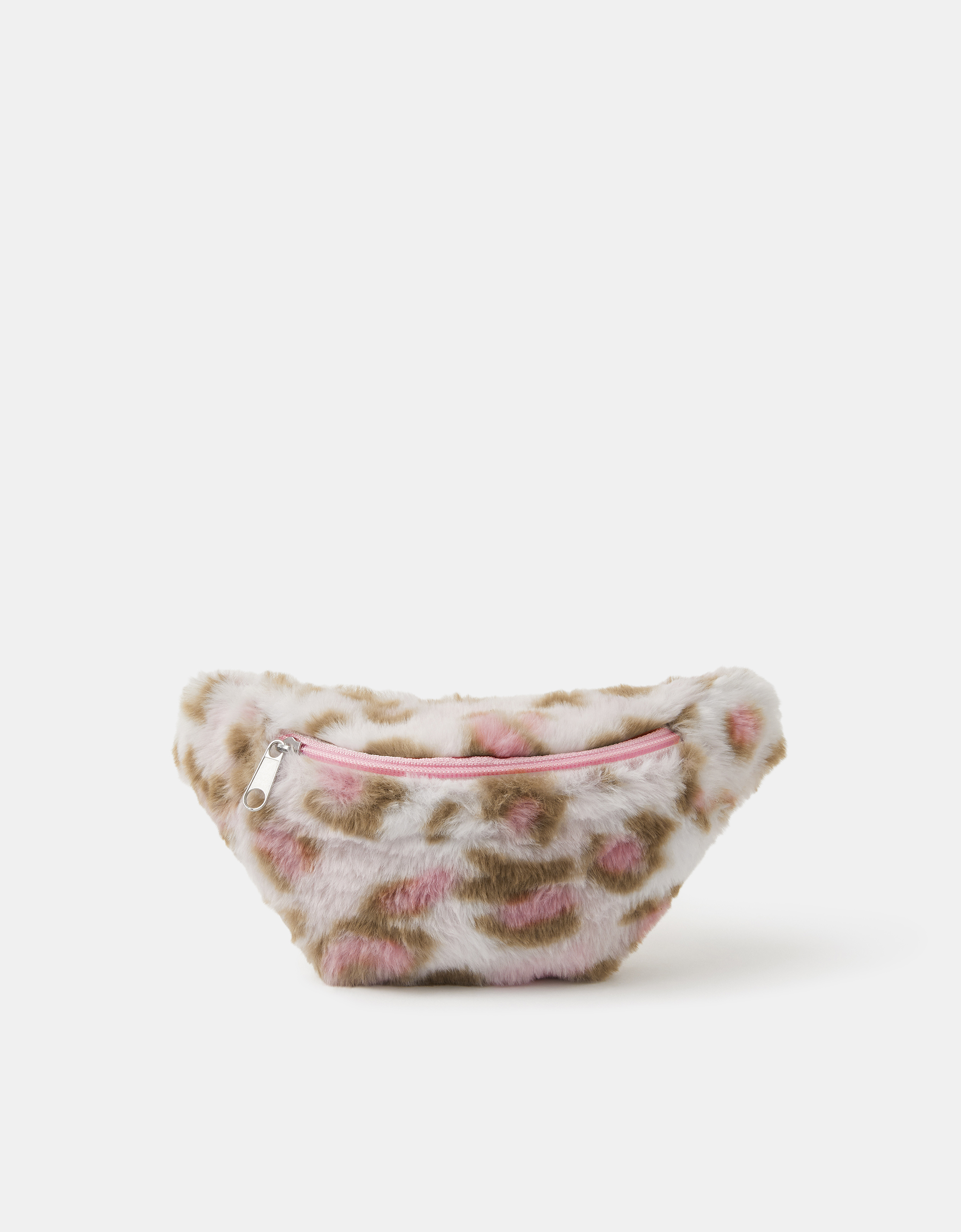 Pink Girls Fluffy Leopard Print Belt Bag - Accessorize