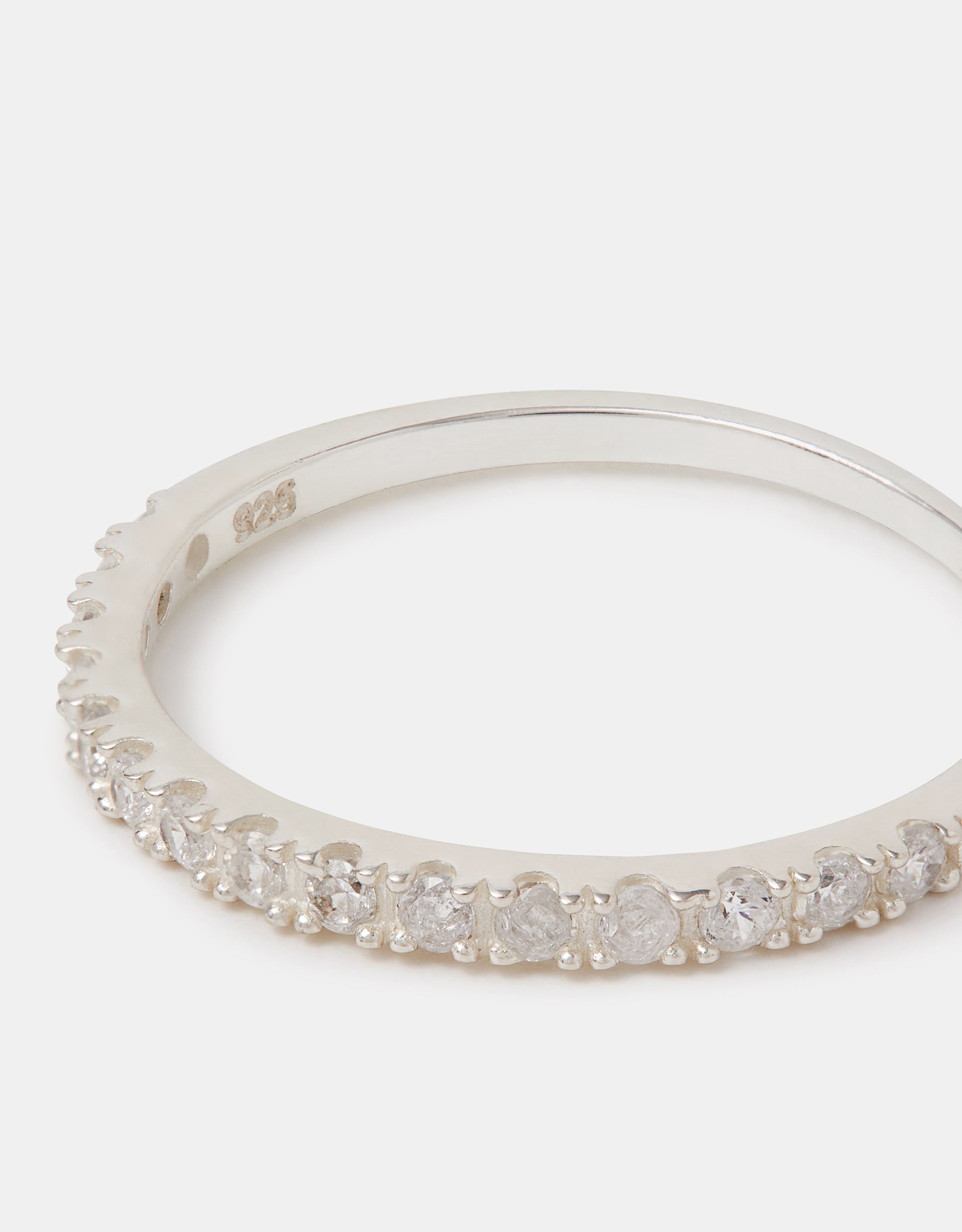 Accessorize Sterling Eternity Ring, Silver, Size: M
