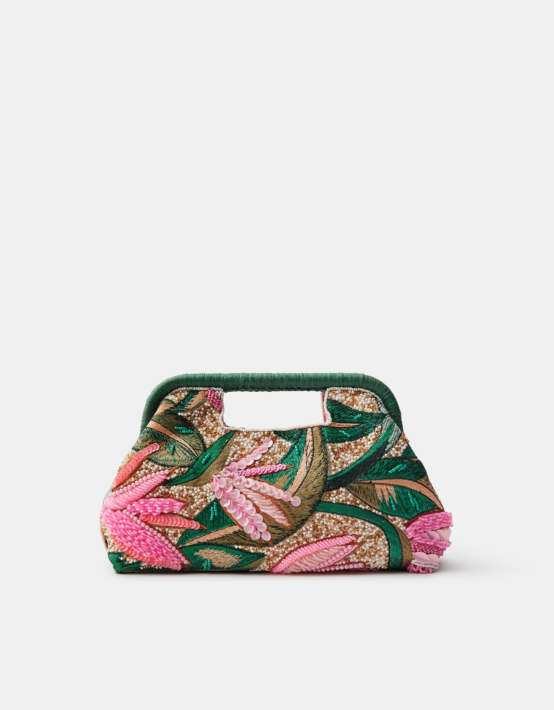 Accessorize Sequin Tropical Embellished Crossbody Bag, Red