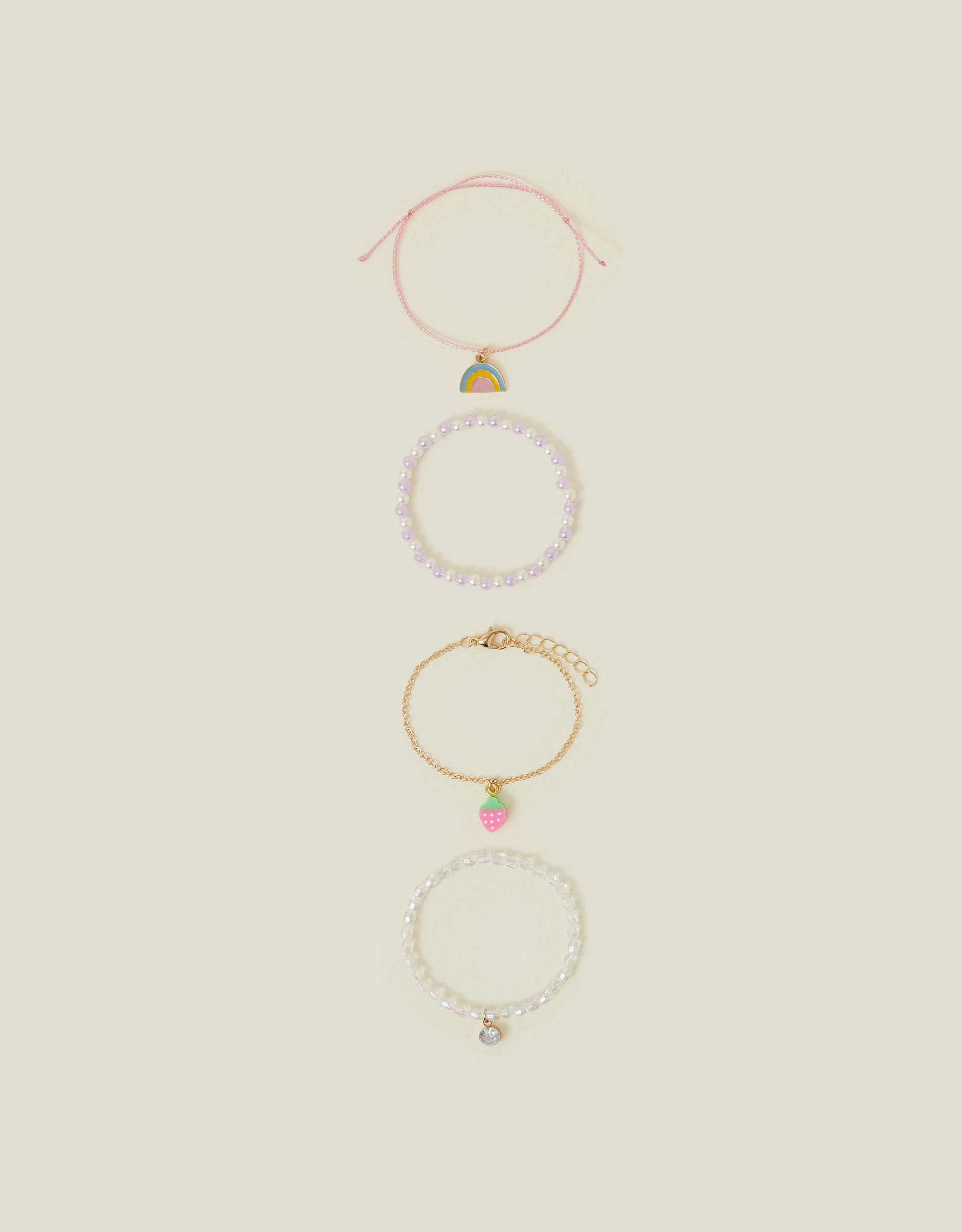 Gold 4-Pack Girls Spring Friendship Bracelets, Kids - Accessorize