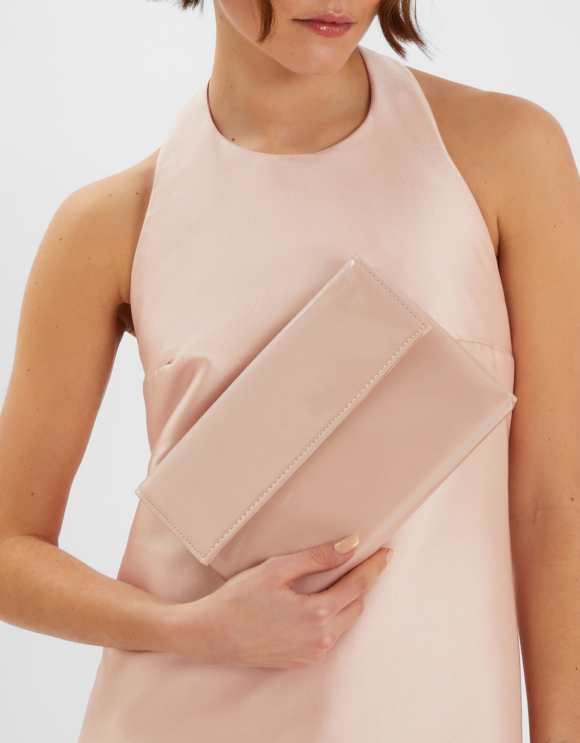 Gold Patent Fold-over Clutch Bag - Accessorize