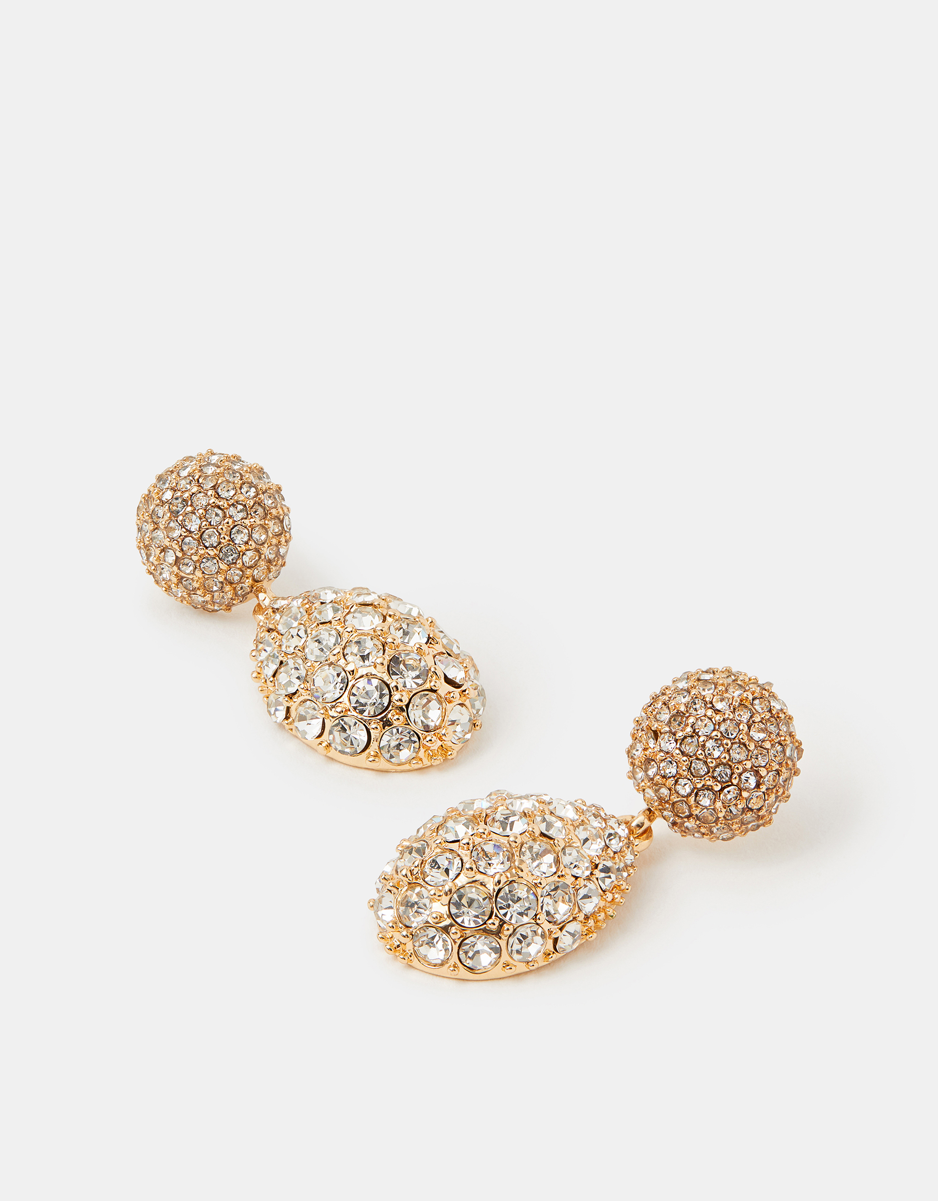 Gold Double Drop Sparkle Earrings - Accessorize