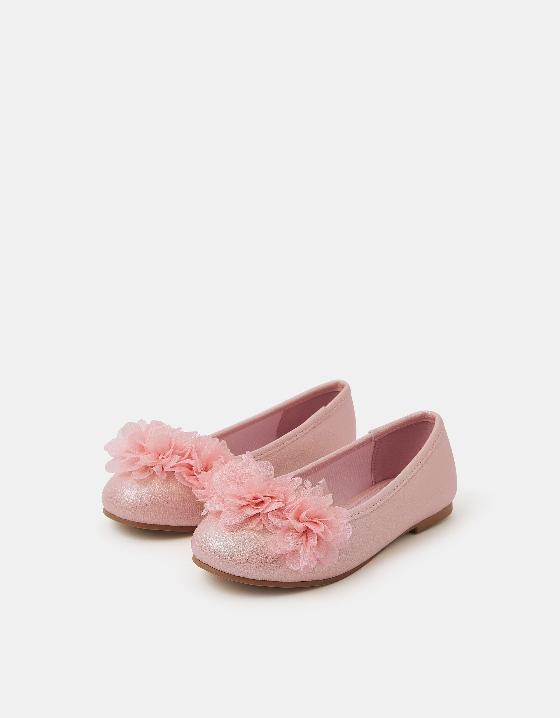 Corsage Flower Ballet Flats Pink, Size: 12 - Accessorize