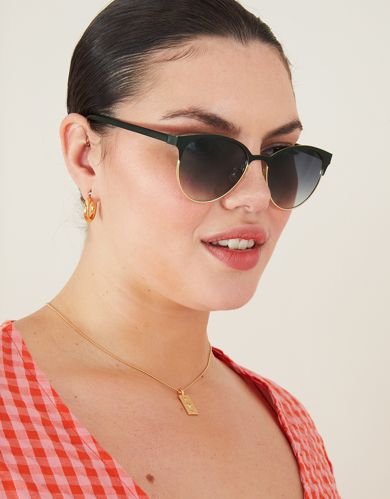 Accessorize Black Classic Metal Detail Sunglasses, Size: One Size