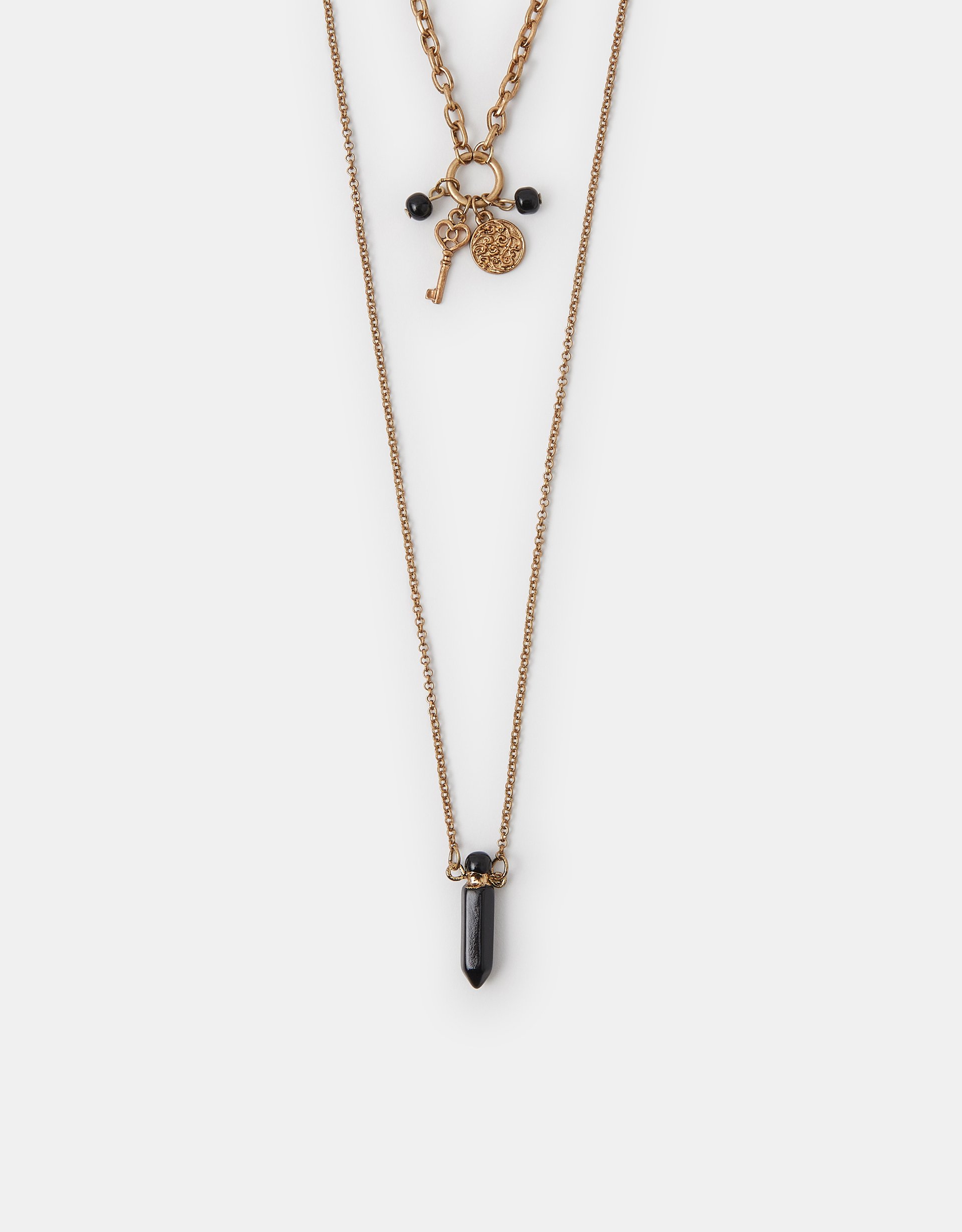 Gold Layered Key Charm Necklace - Accessorize