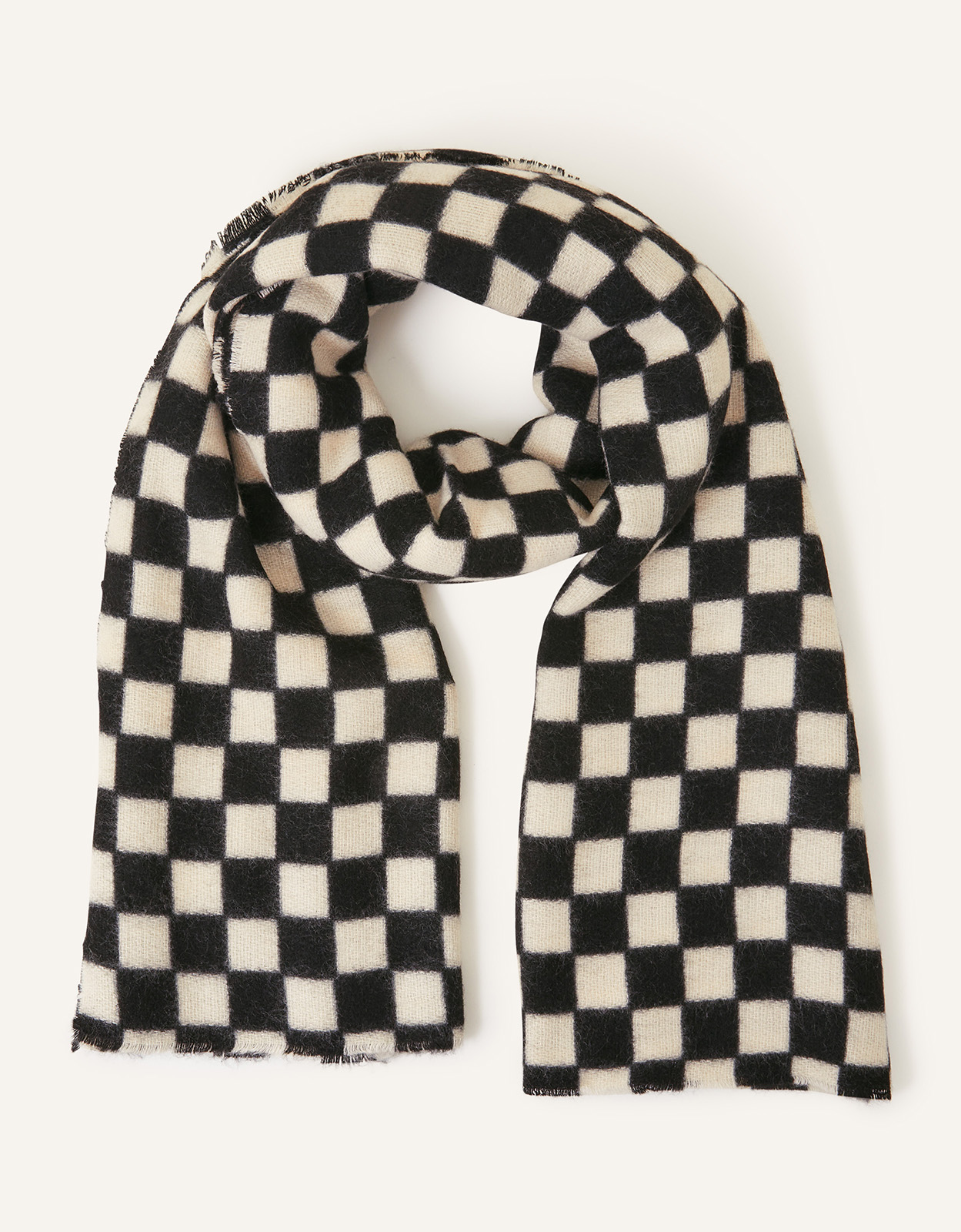 Accessorize Monochrome Checkerboard Blanket Scarf, Size: 90x180cm