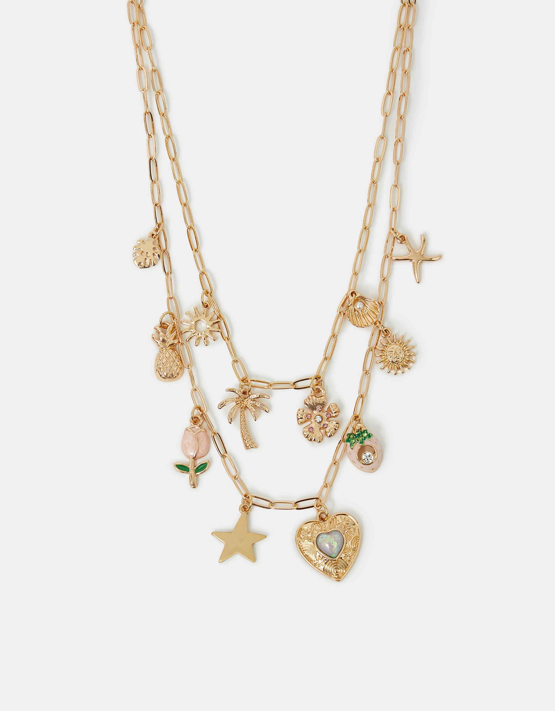 Tropical Charm Layered Necklace Gold - Accessorize