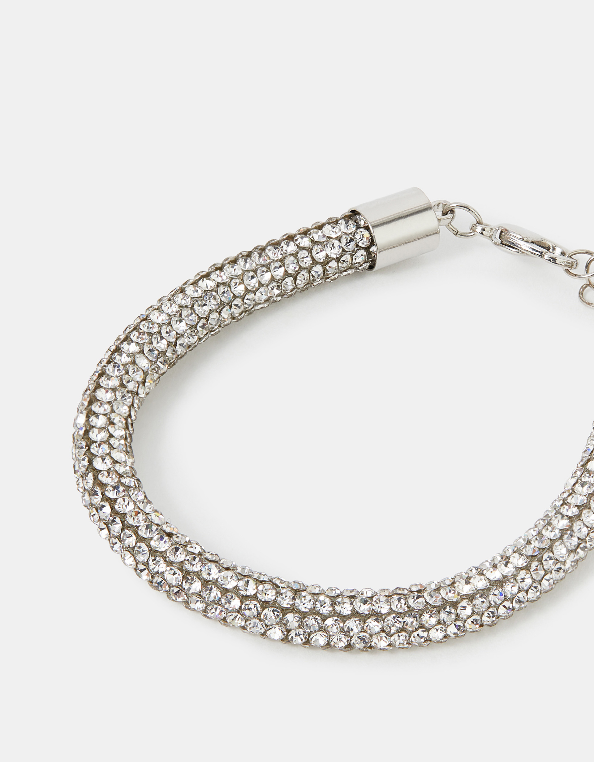 Black Rhinestone Tube Bracelet - Accessorize