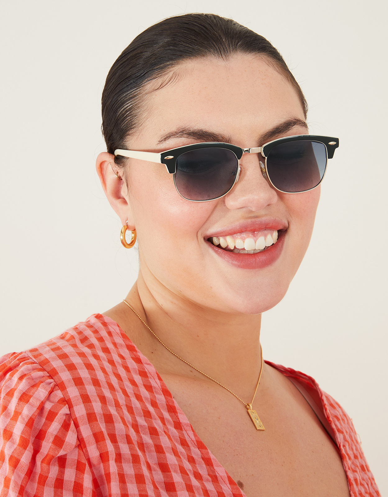 Accessorize Women's Purple and Black Classic Tortoiseshell Monochrome Square Sunglasses, Size: One Size