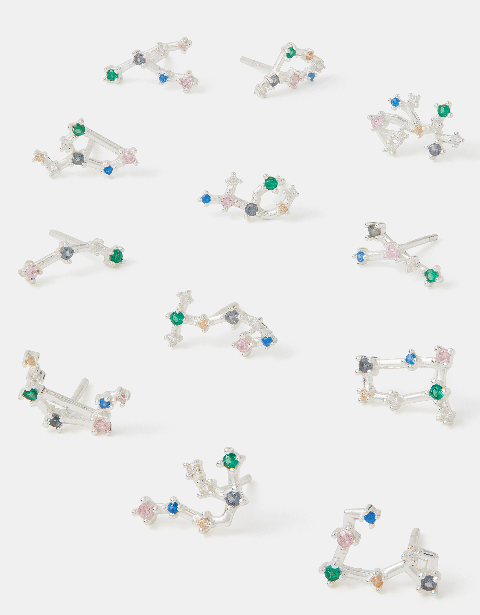 Sterling Silver Zodiac Constellation Stud Earrings Size: Cancer - Accessorize