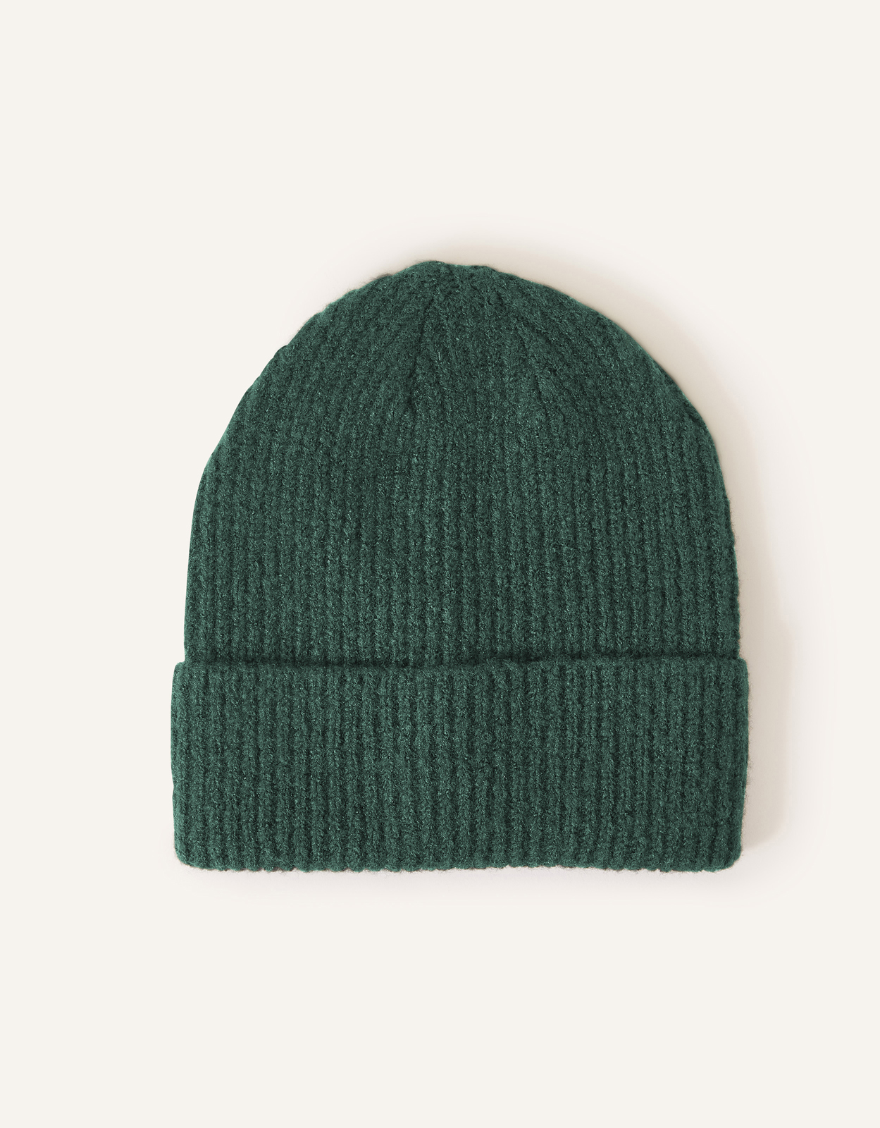 Accessorize Green Classic Knitted Acrylic Soho Beanie Hat, Size: 22x8cm