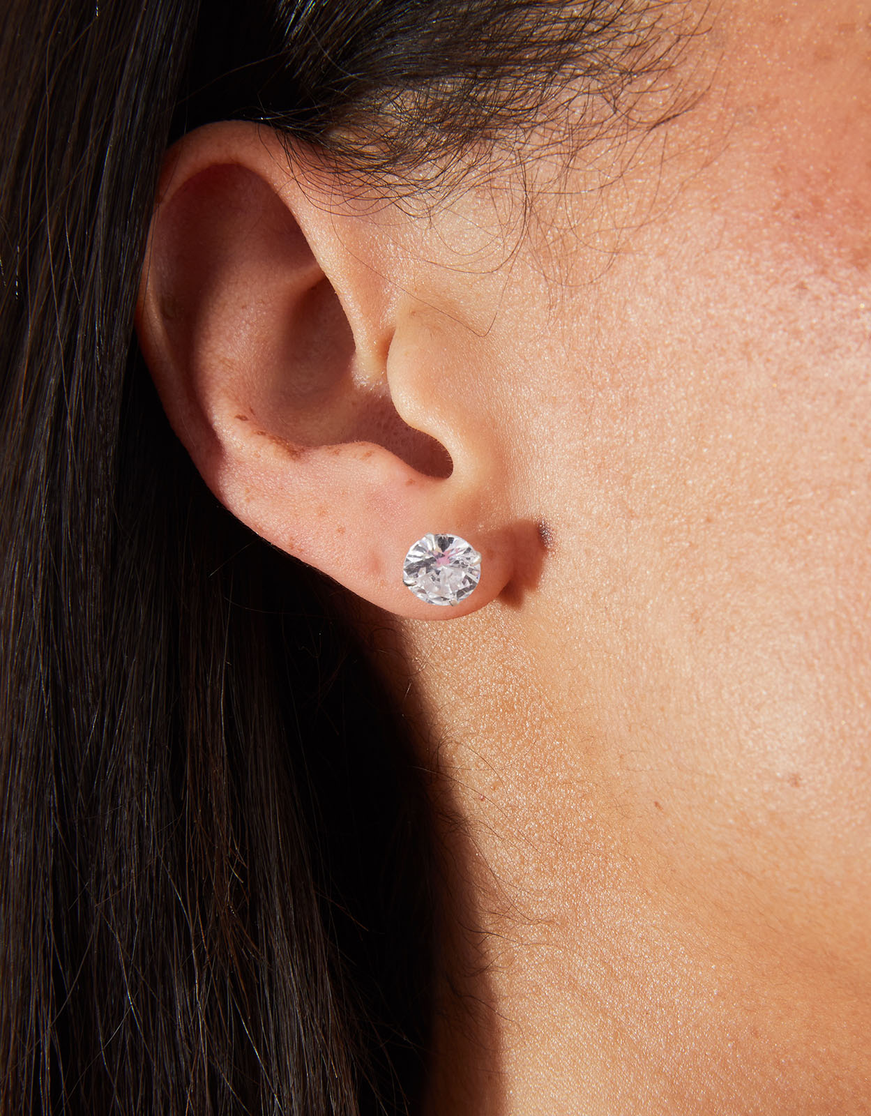 Accessorize Women's Silver Sterling Blind Stud Earrings, Size: 1cm