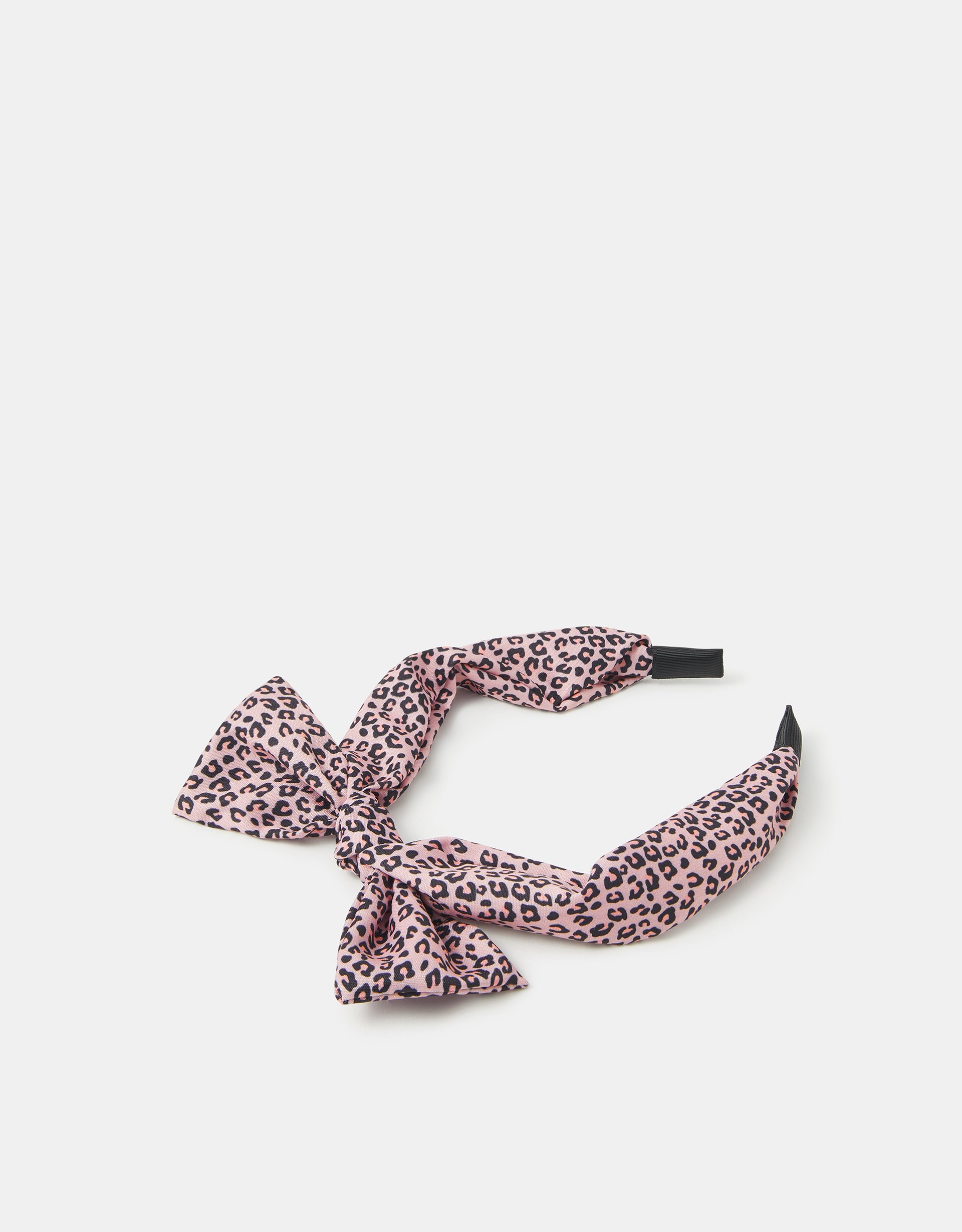 Pink Girls Bow Leopard Print Headband - Accessorize