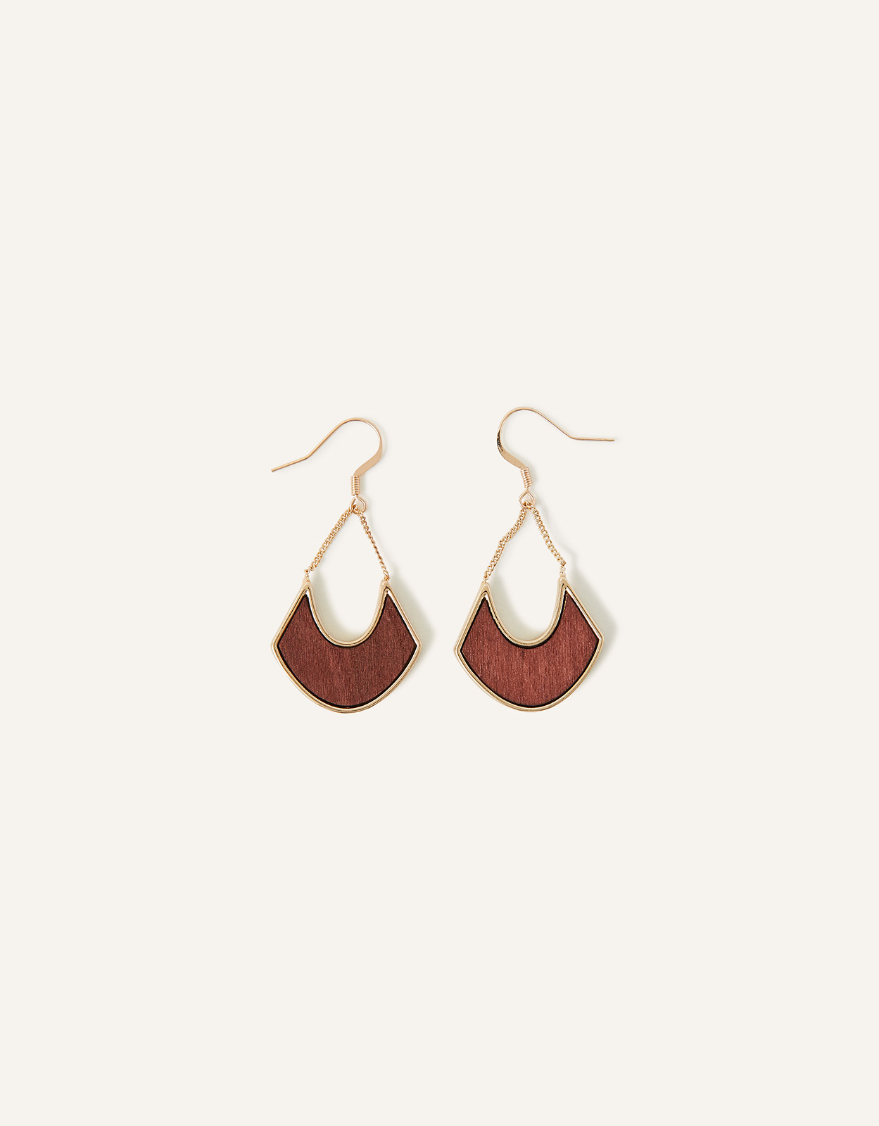 Accessorize Women's Long Wooden Cut Out Earrings