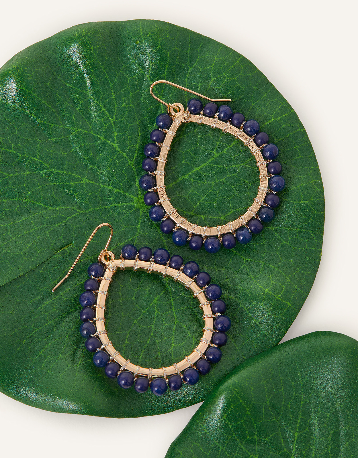 Accessorize Women's Statement Beaded Teardrop Hoop Earrings