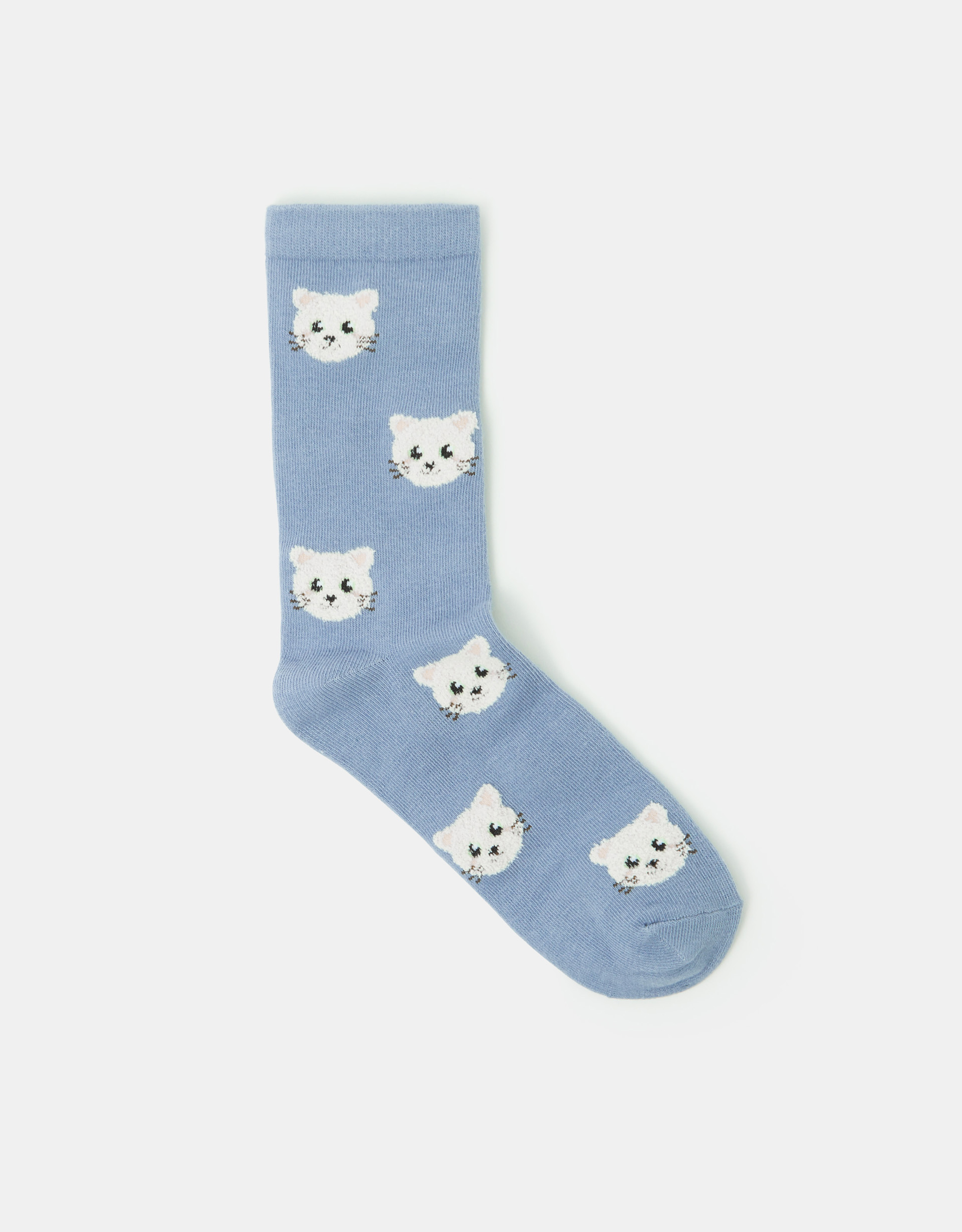 Accessorize Cotton Print Cat Socks