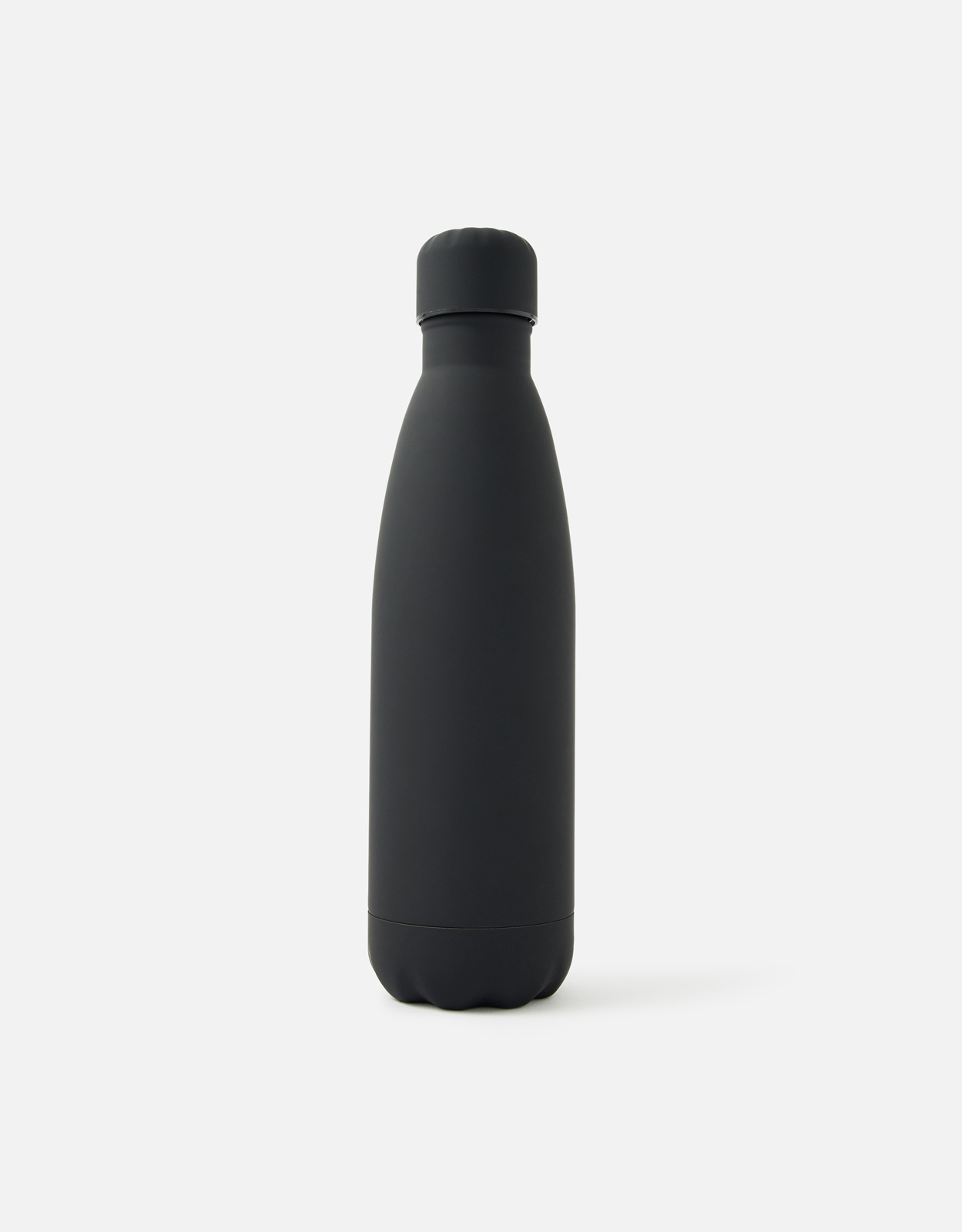 Accessorize Black Stylish Stainless Steel Plain Double Walled Metal Water Bottle, Size: One Size