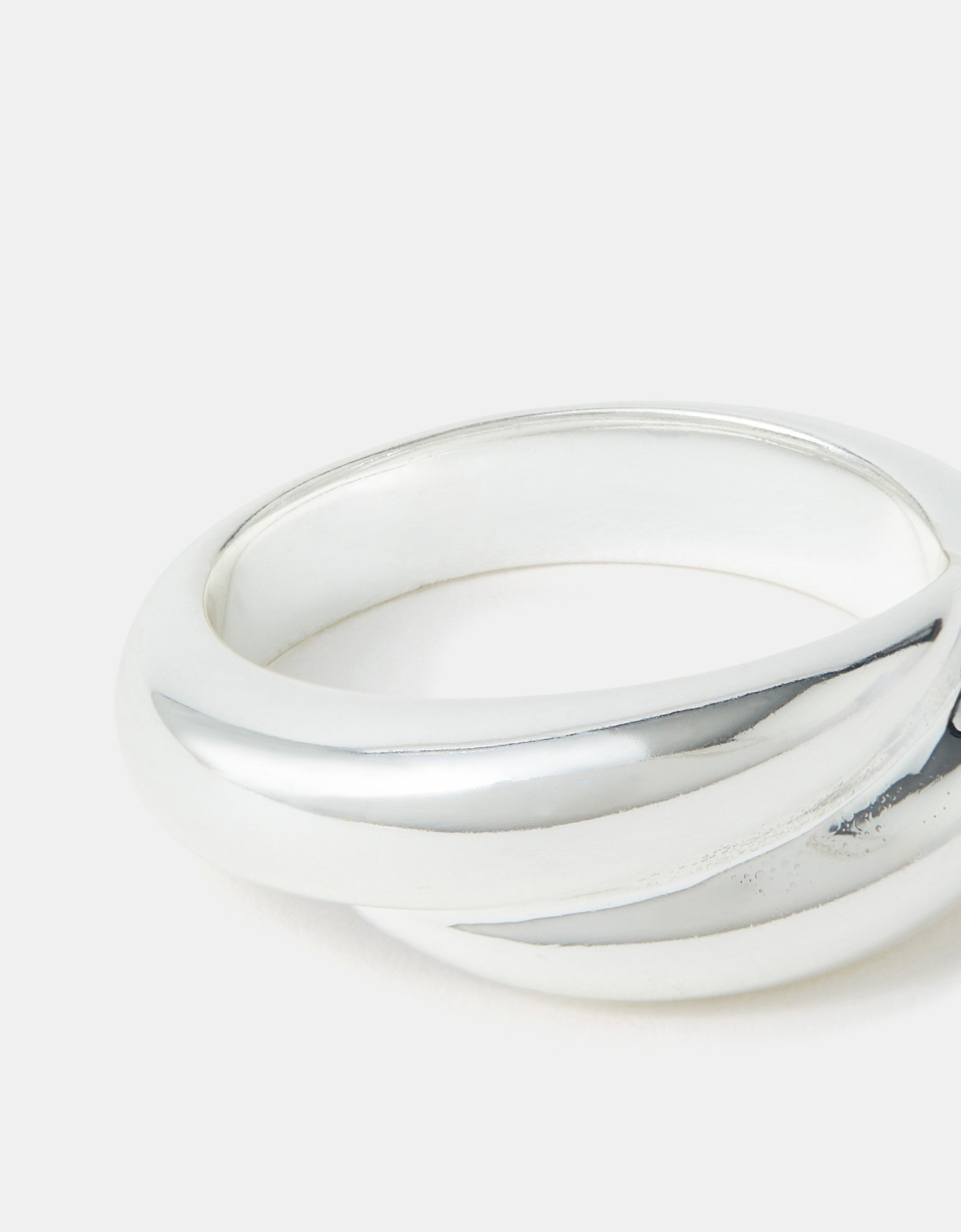 Sterling Silver-plated Wrap Ring Silver, Size: xs - Accessorize