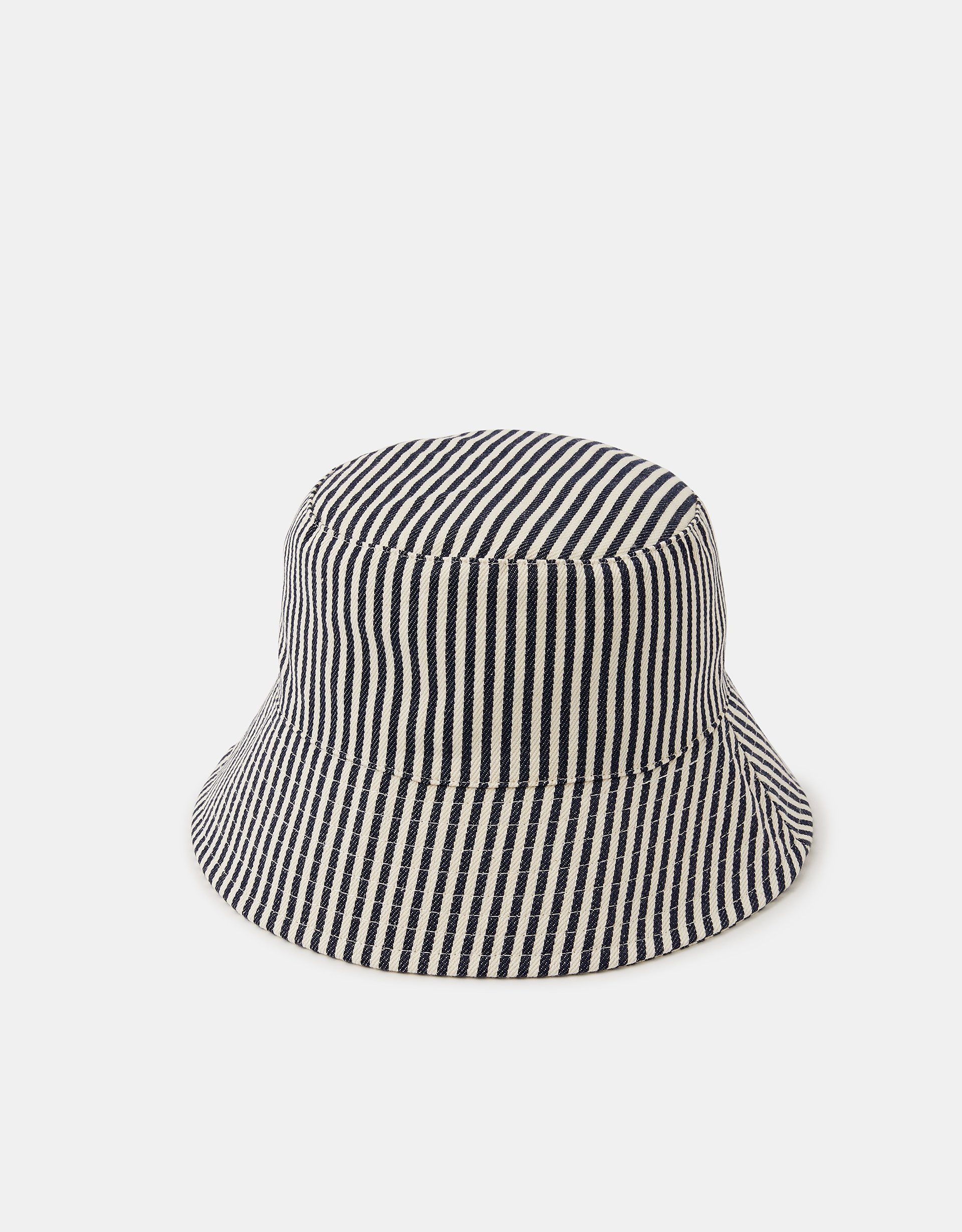 Accessorize Cotton Striped Stripe Bucket Hat, White