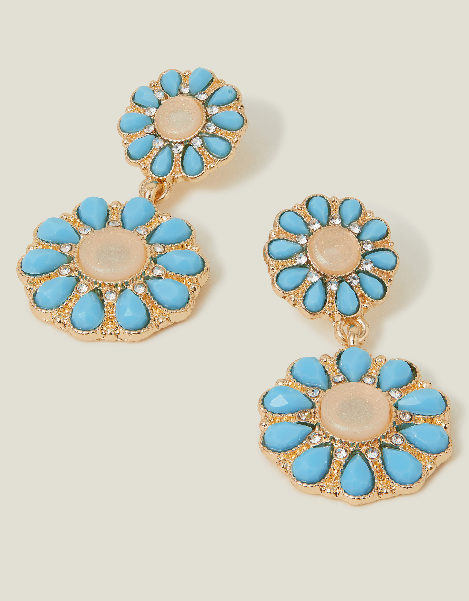 Gem Flower Drop Earrings - Accessorize