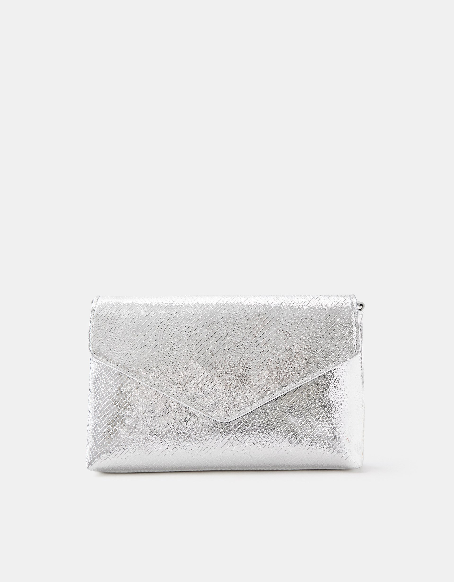 Metallic Envelope Crossbody Bag Silver - Accessorize