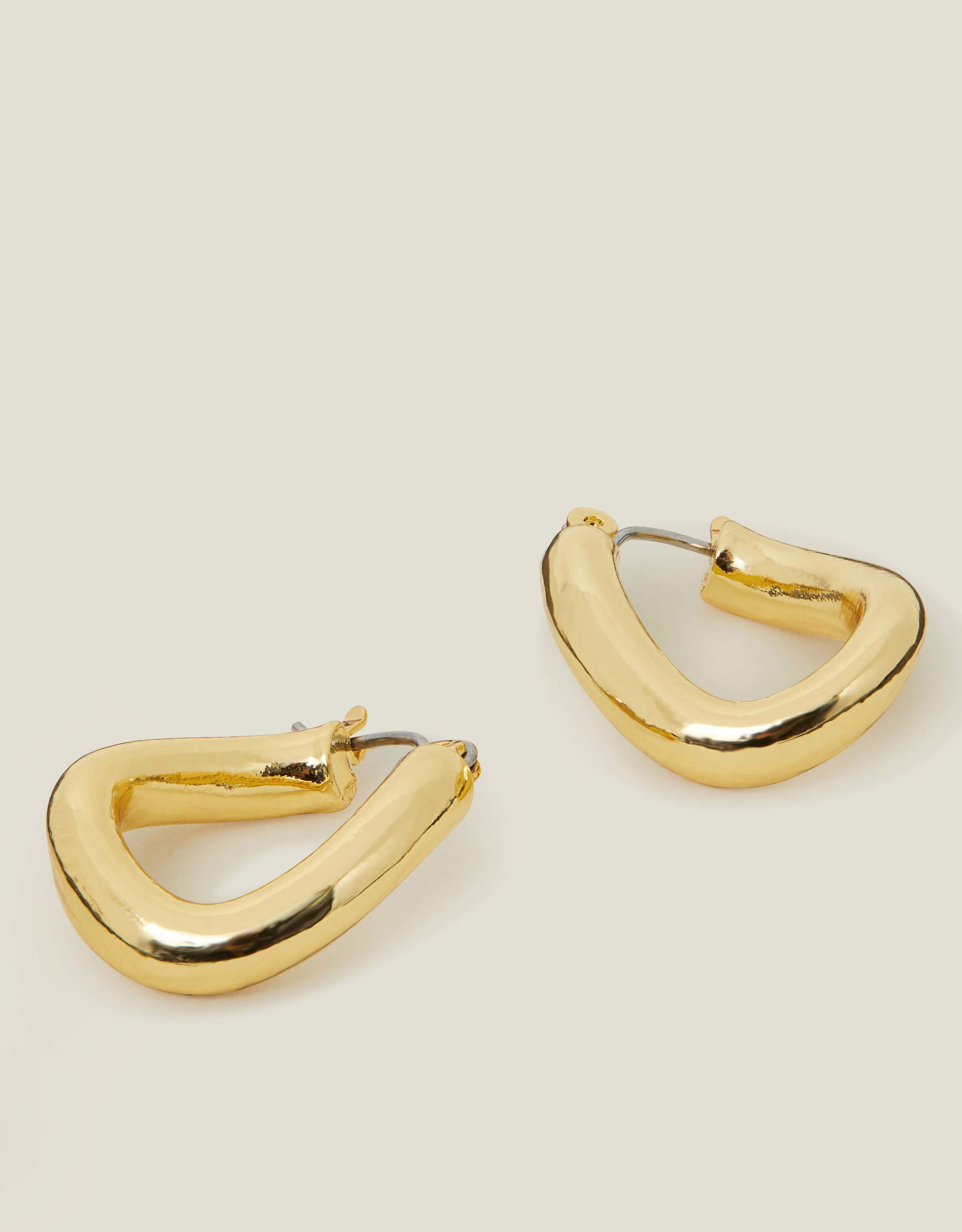 14ct Gold-plated Chunky Molten Hoop Earrings - Accessorize