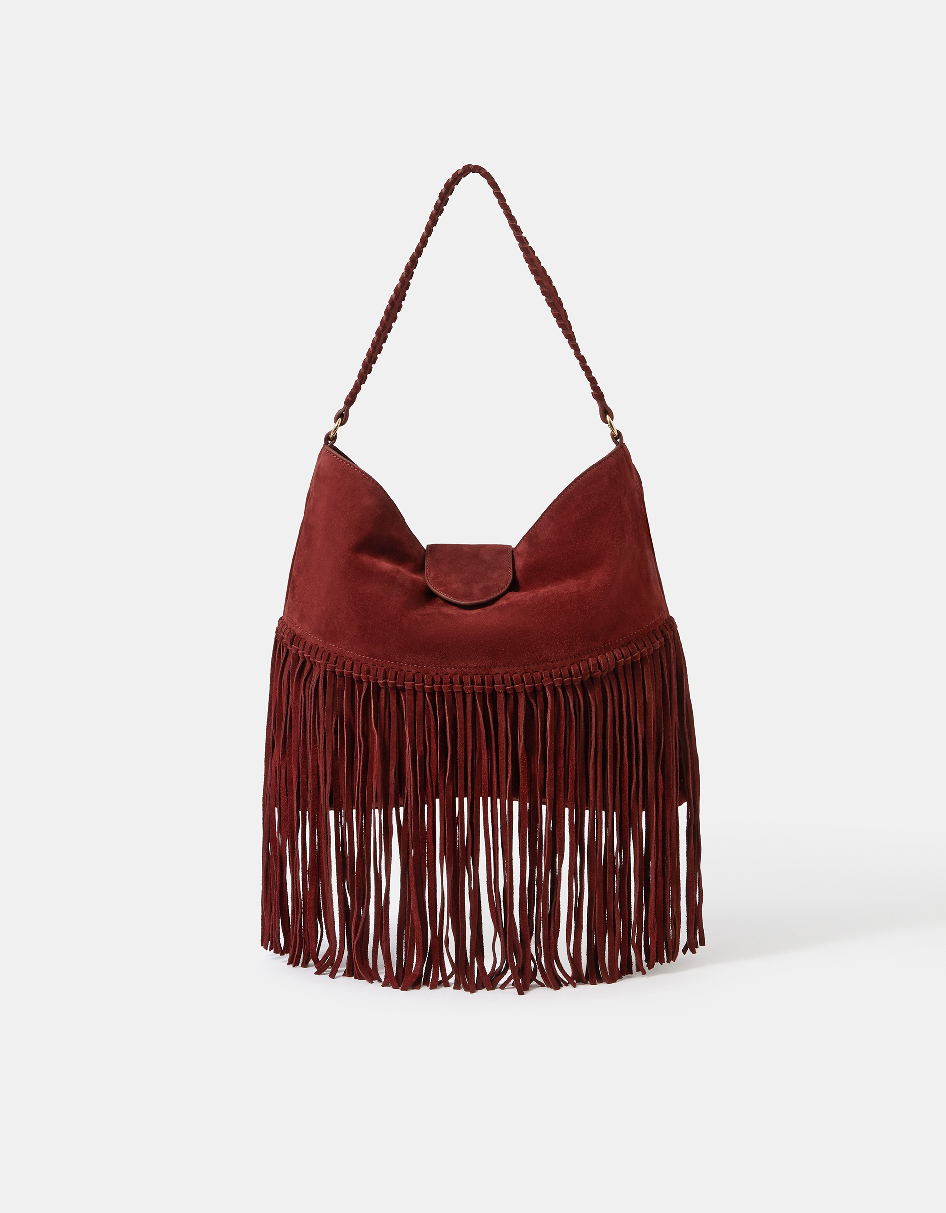 Fringe Suede Shoulder Bag - Accessorize