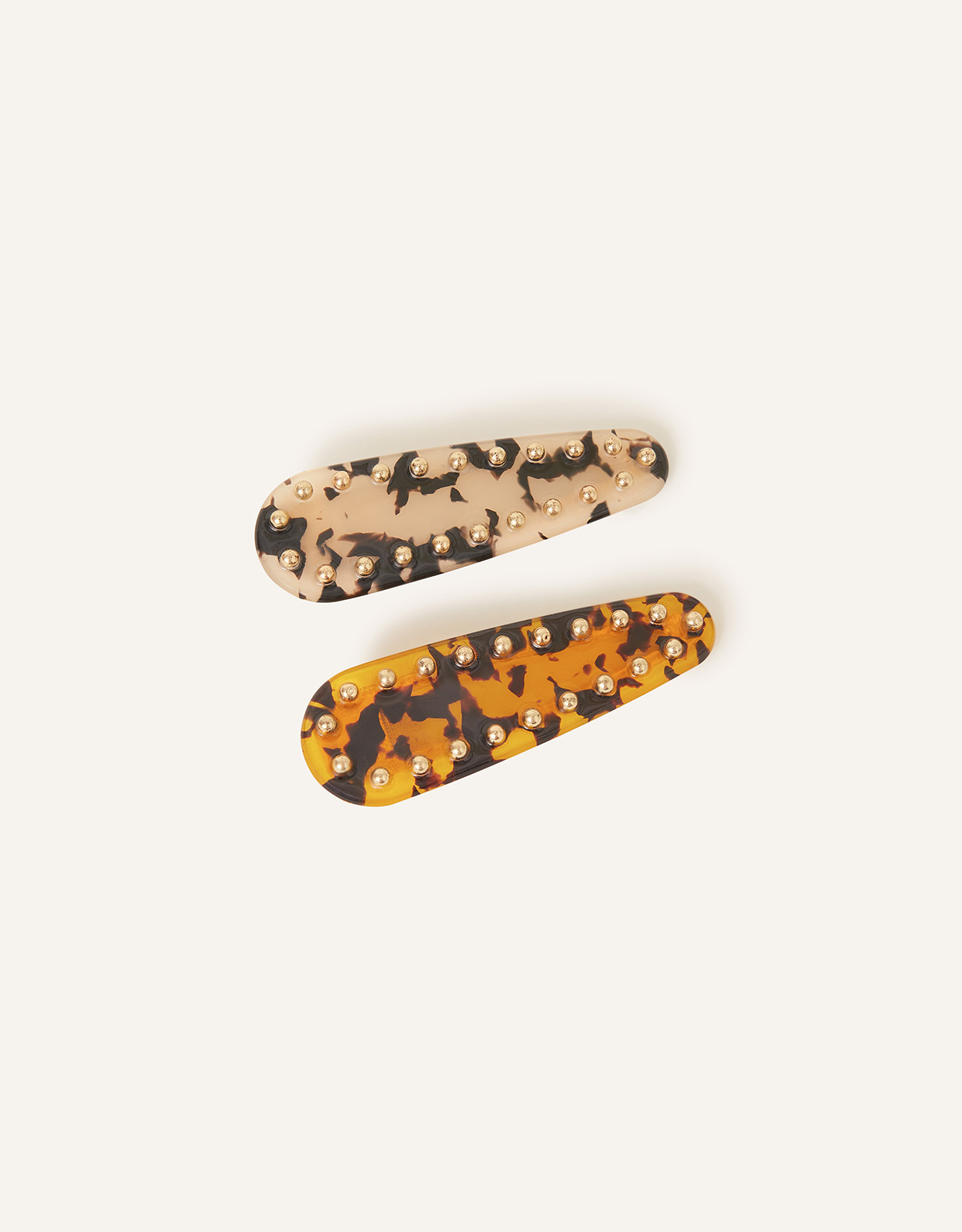 Accessorize Women's Tortoiseshell Stud Hair Clips Set of Two