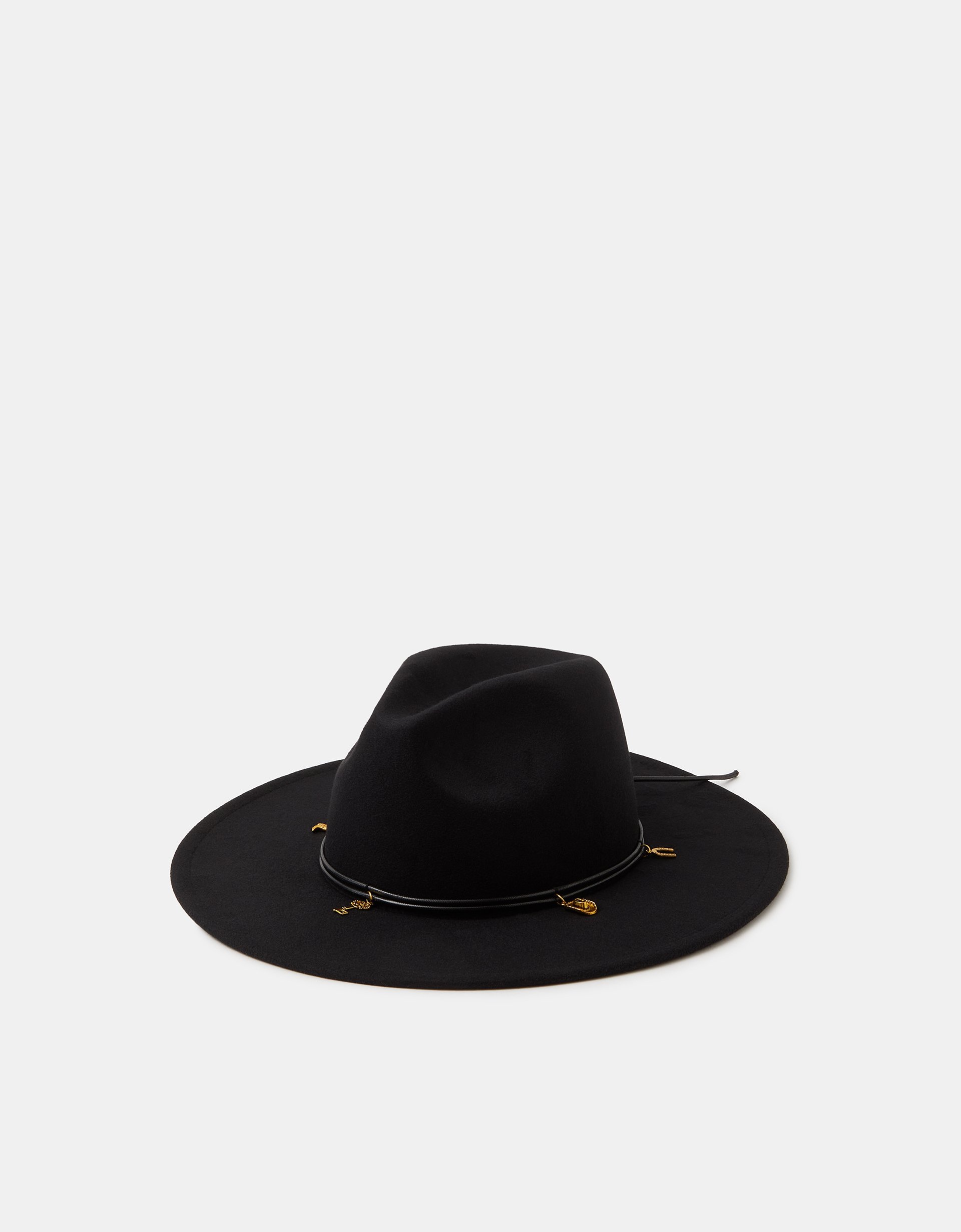 Cowboy Charm Fedora Hat Black & Gold, Size: 57cm - Accessorize Fashion Accessories