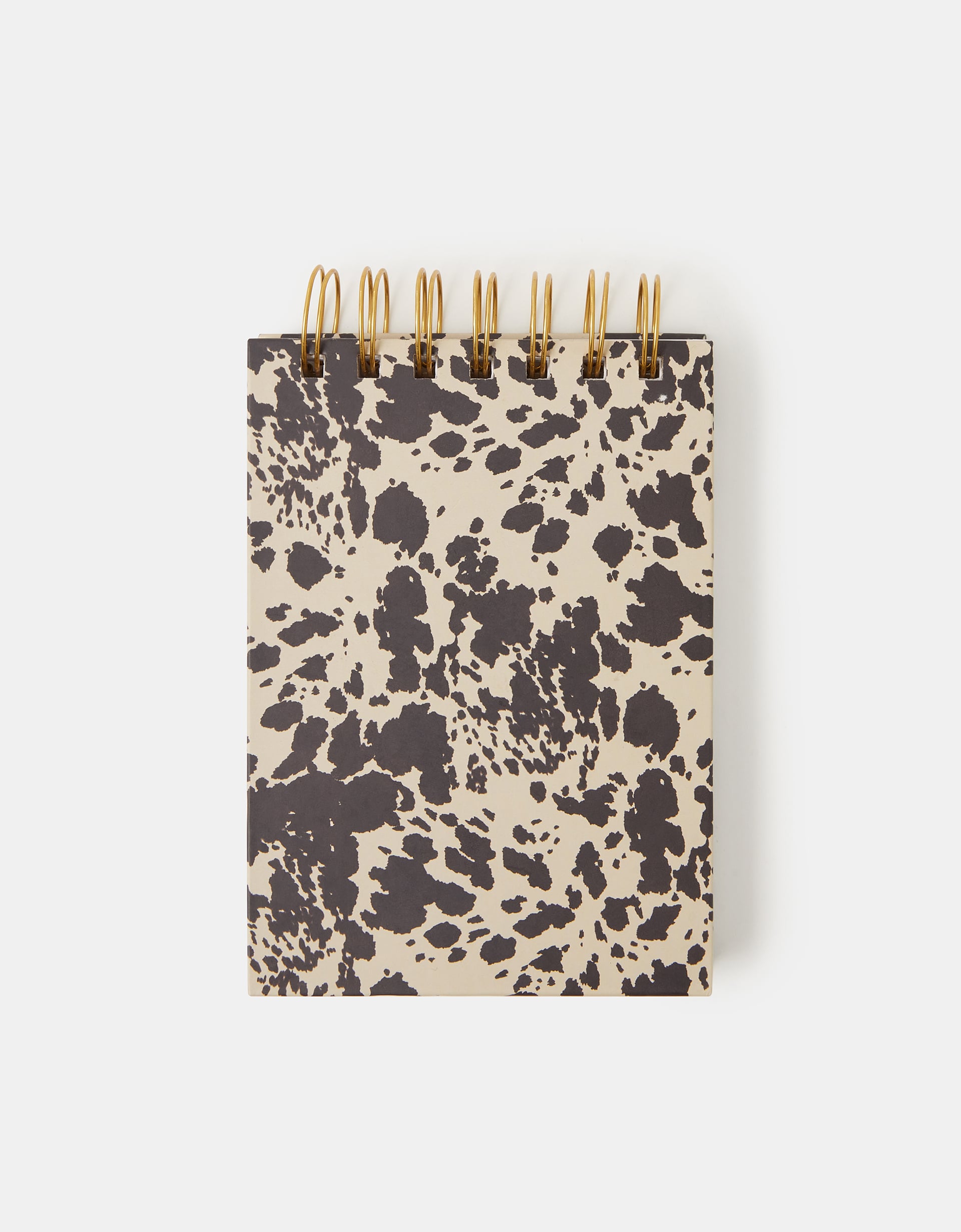 Accessorize Print Cow A6 Ring Bound Notepad, Gold