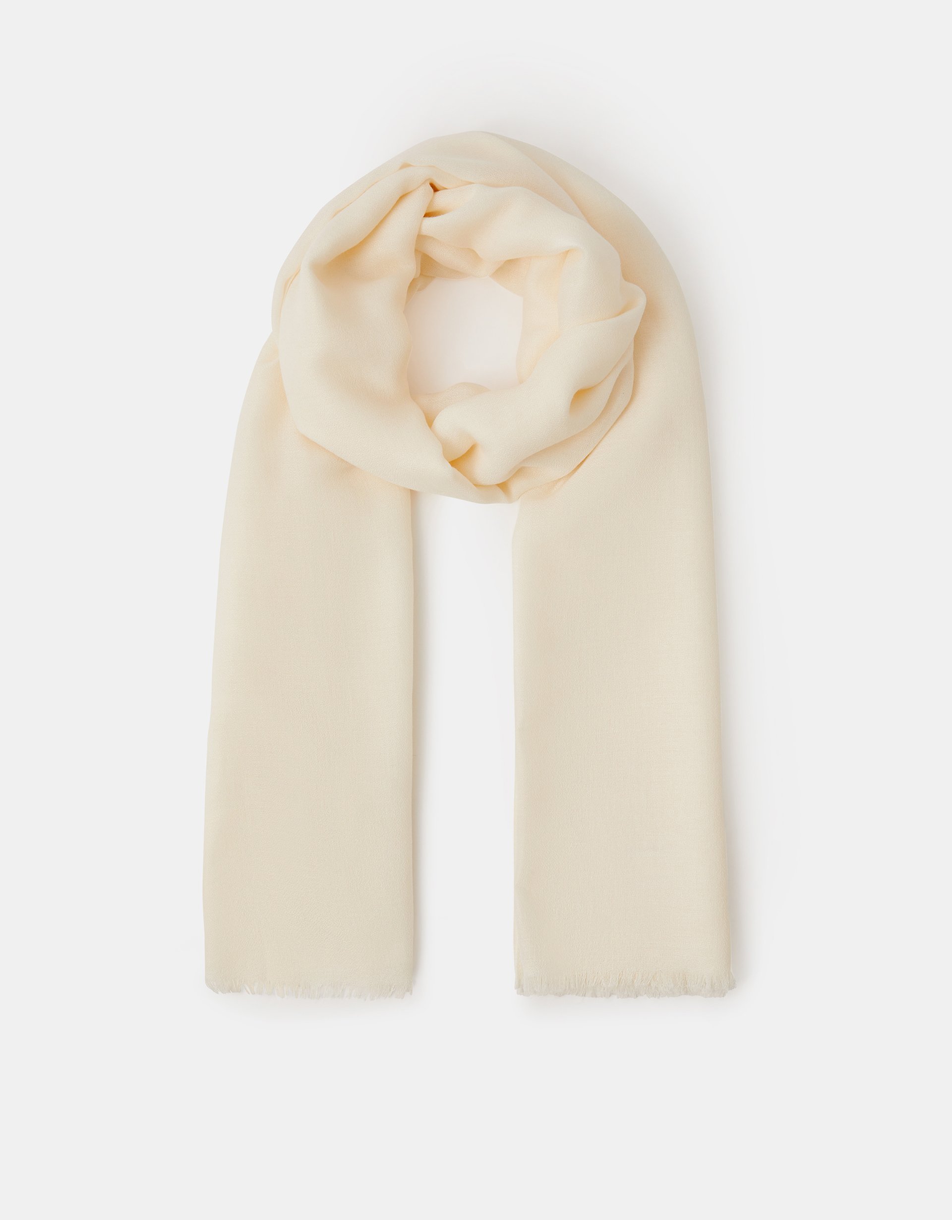 Accessorize Lightweight Plain Scarf, Natural, Size: 180x100cm