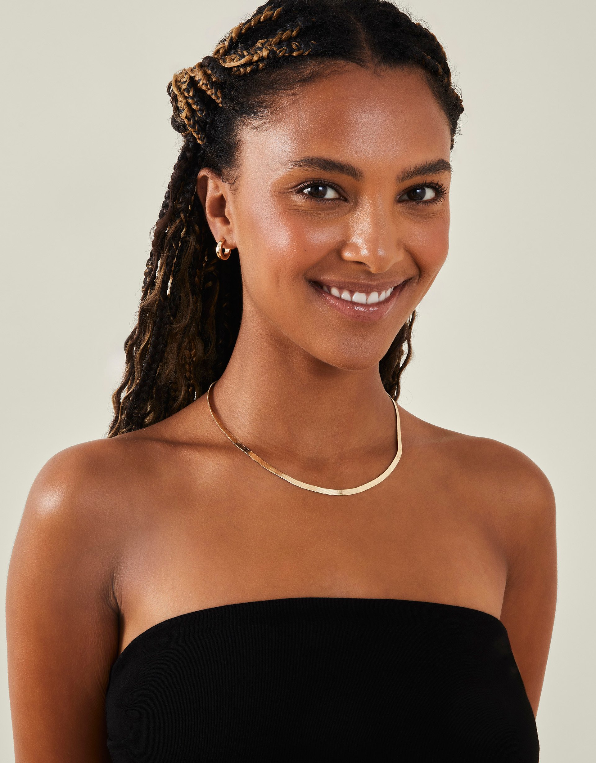 Snake Chain Necklace Gold, Size: 41cm, Women's - Accessorize