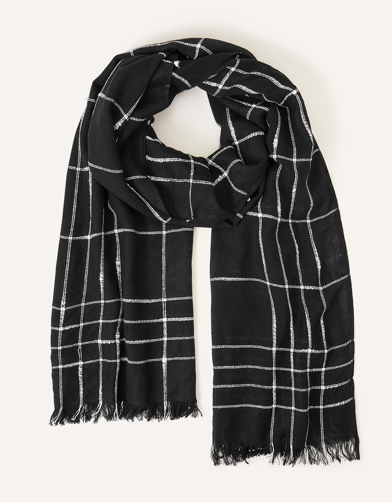 Accessorize Window Pane Scarf, Size: 100x180cm