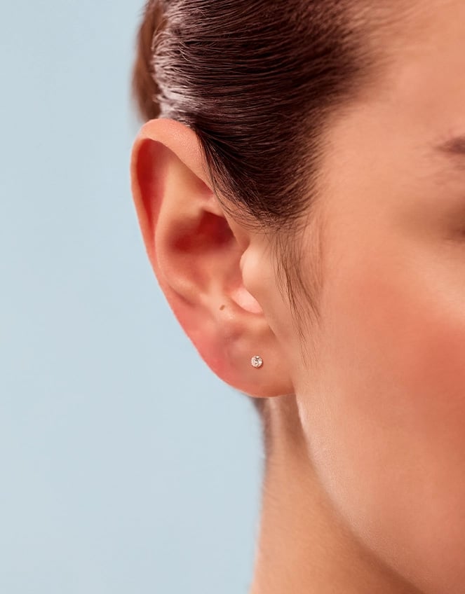 Accessorize Velvet Lab Grown Diamond 0.2ct Stud Earrings 9ct, Gold