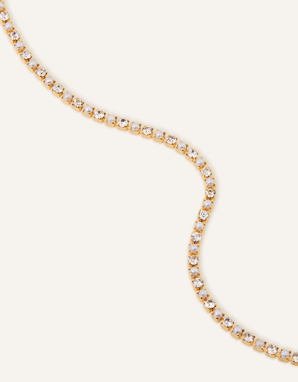 14ct Gold-plated Pearl Sparkle Tennis Bracelet, Women's - Accessorize